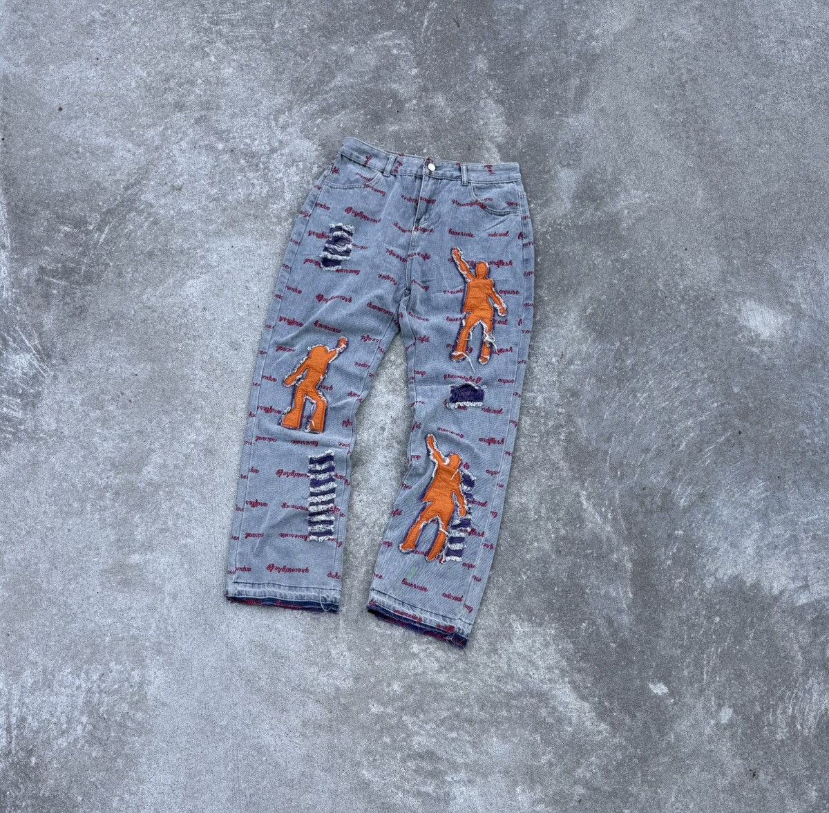 Vintage Vintage Y2K avantgarde streetwear affliction track jeans Size US 34 / EU 50 - 5 Thumbnail