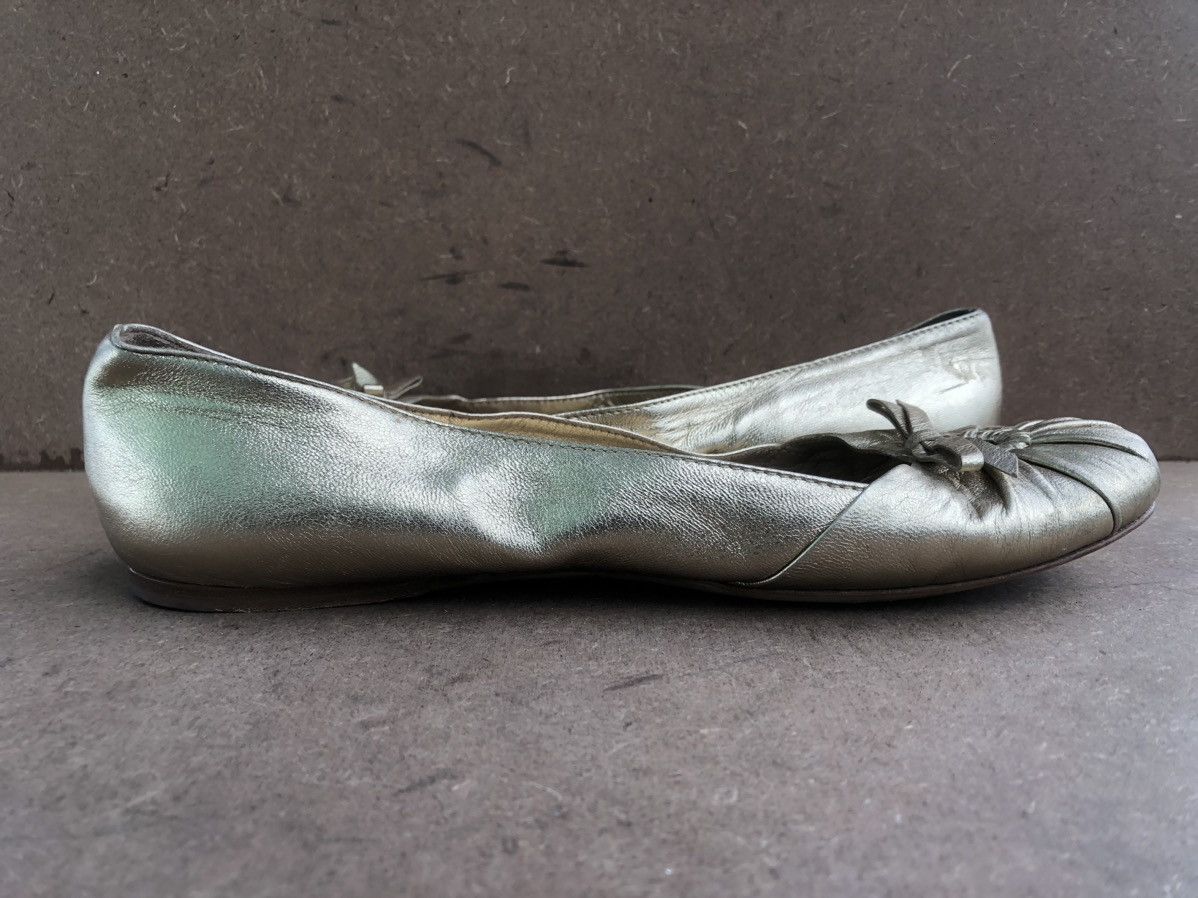 Prada Prada Gold Leather Women’s Flat shoes Size 39.5 Made In 🇮🇹 Size US 9.5 / IT 39.5 - 4 Thumbnail
