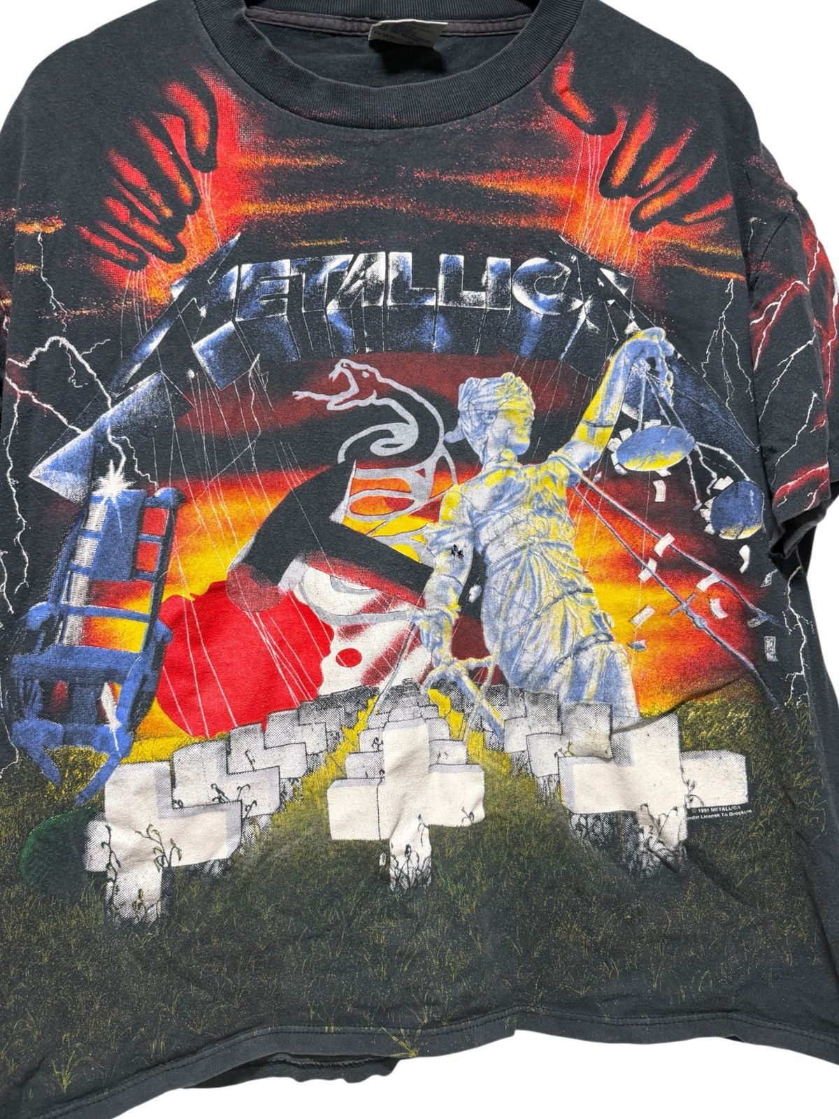 Brockum Vintage 1991 Metallica T-shirt Brockum Rare All Over Print Size US XL / EU 56 / 4 - 3 Thumbnail