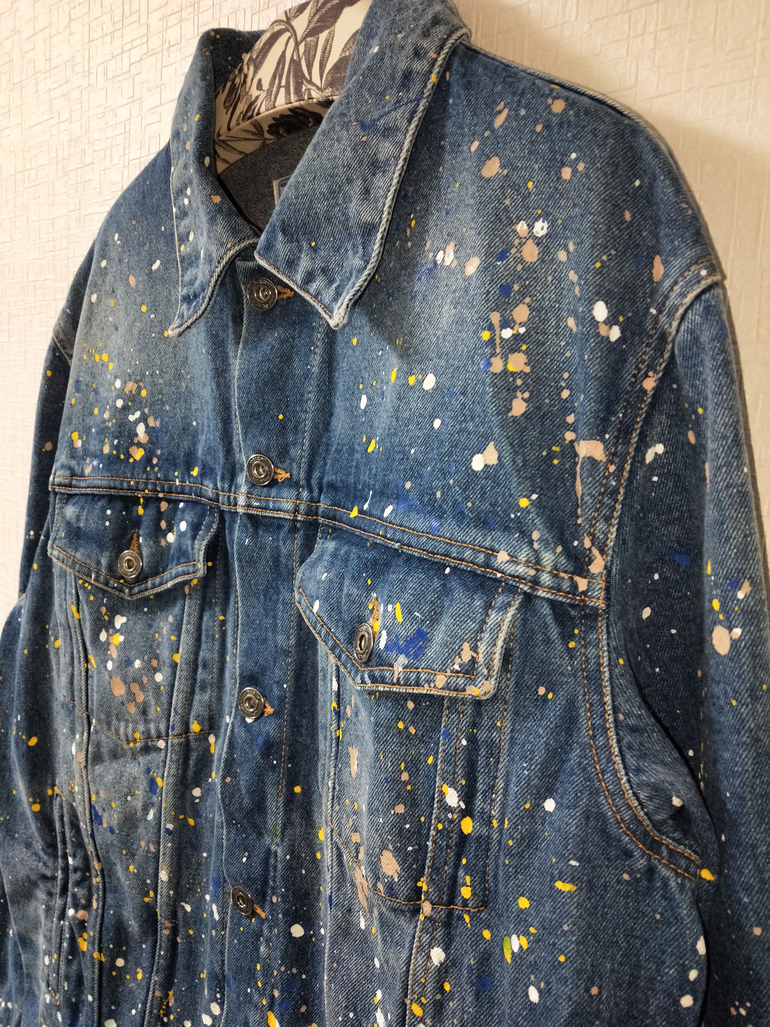 Off-White Paint Denim Jacket Size US M / EU 48-50 / 2 - 3 Thumbnail