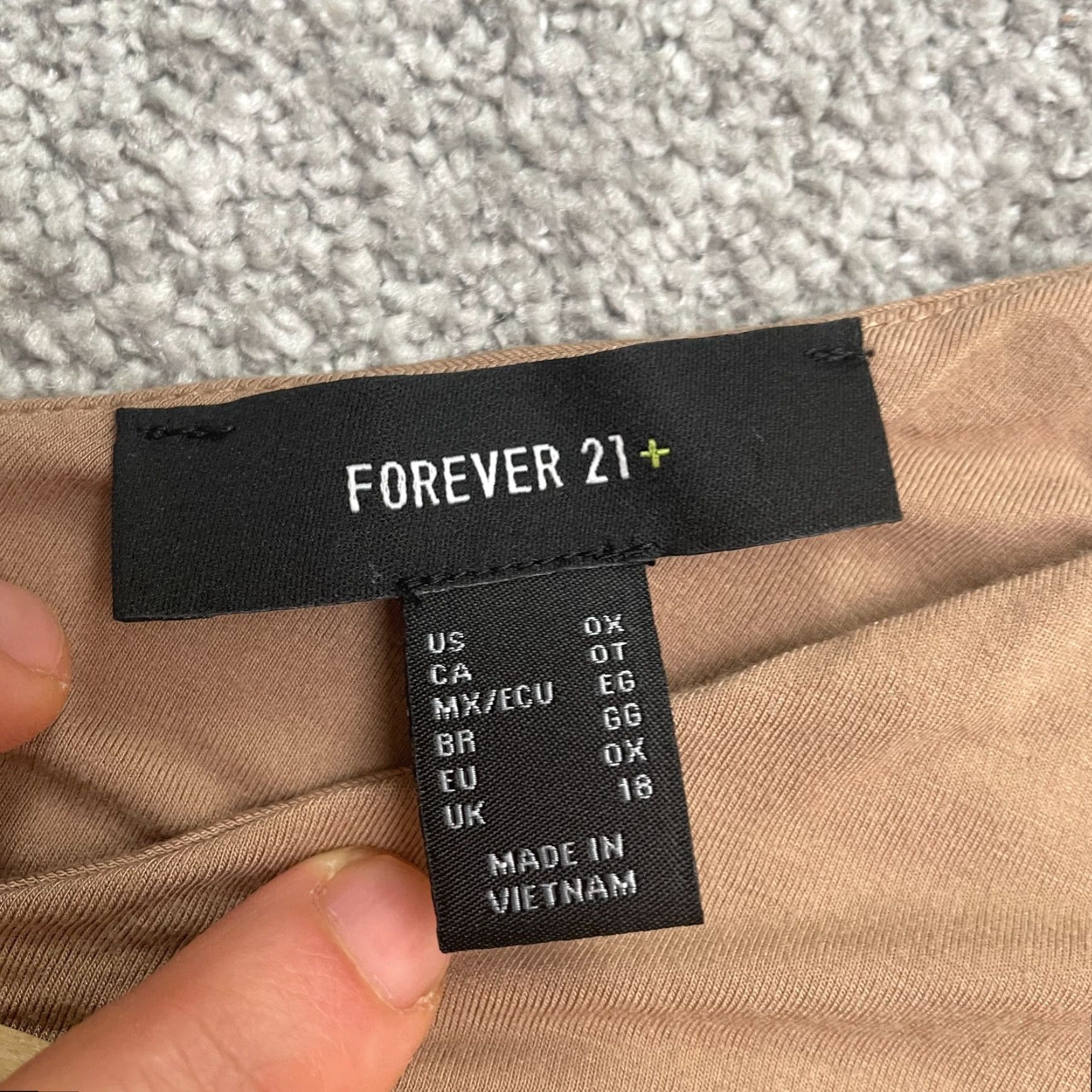 Forever 21 Forever 21 + A-Line Tank Dress Womens 0X Solid Brown Midi Sleeveless V-Neck Knit Stretch Casual Size XL / US 12-14 / IT 48-50 - 4 Thumbnail