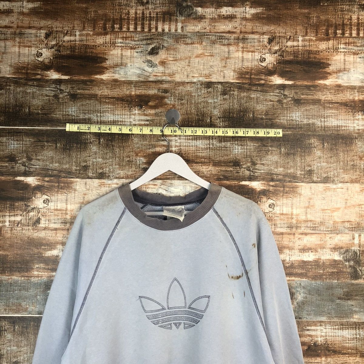 Adidas Adidas vintage logo Light Blue Sweatshirt #A1448 Size US L / EU 52-54 / 3 - 4 Thumbnail