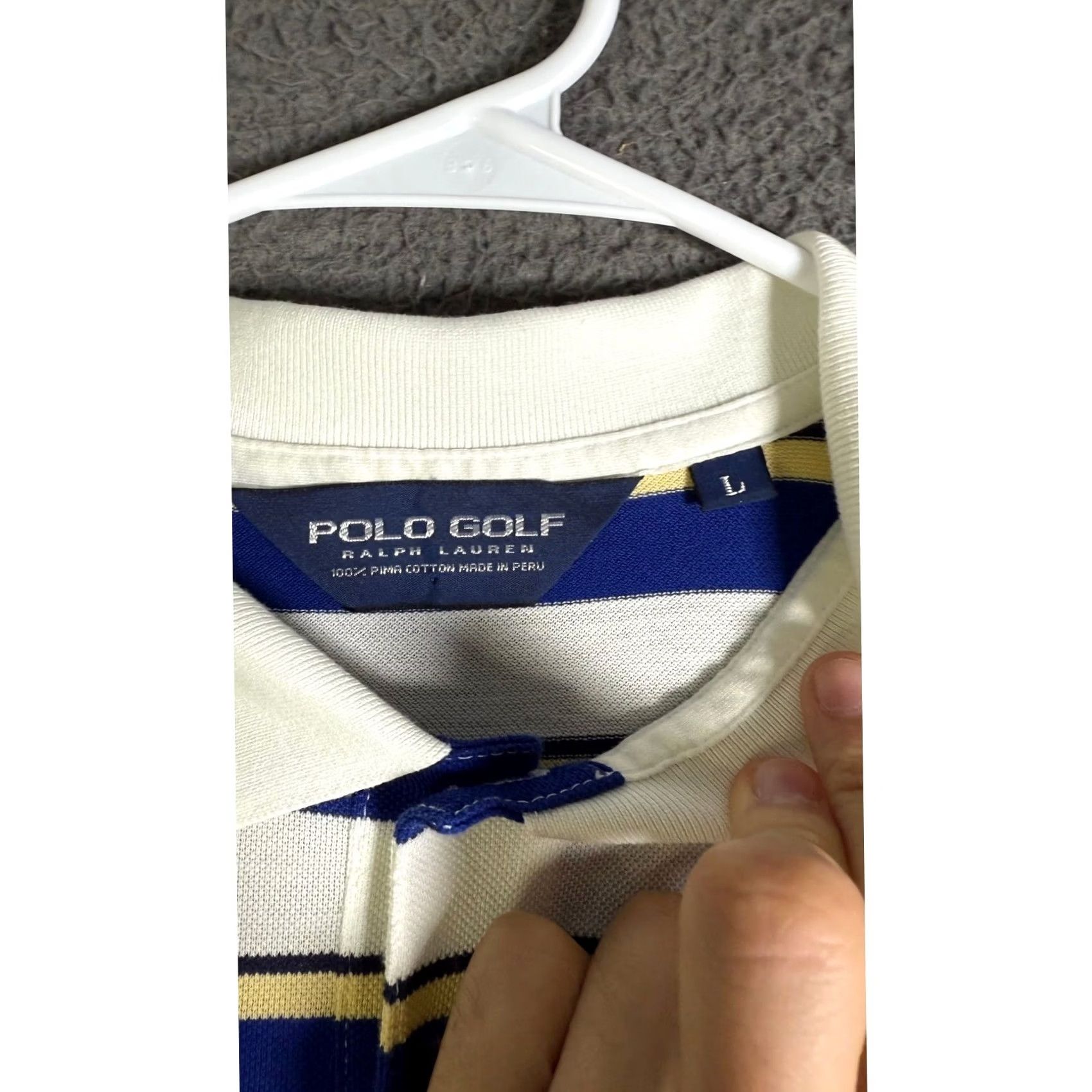 Polo Ralph Lauren Polo Ralph Lauren Polo Shirt Striped Blue Yellow Classic Golf Shirt Men L Size US L / EU 52-54 / 3 - 2 Thumbnail