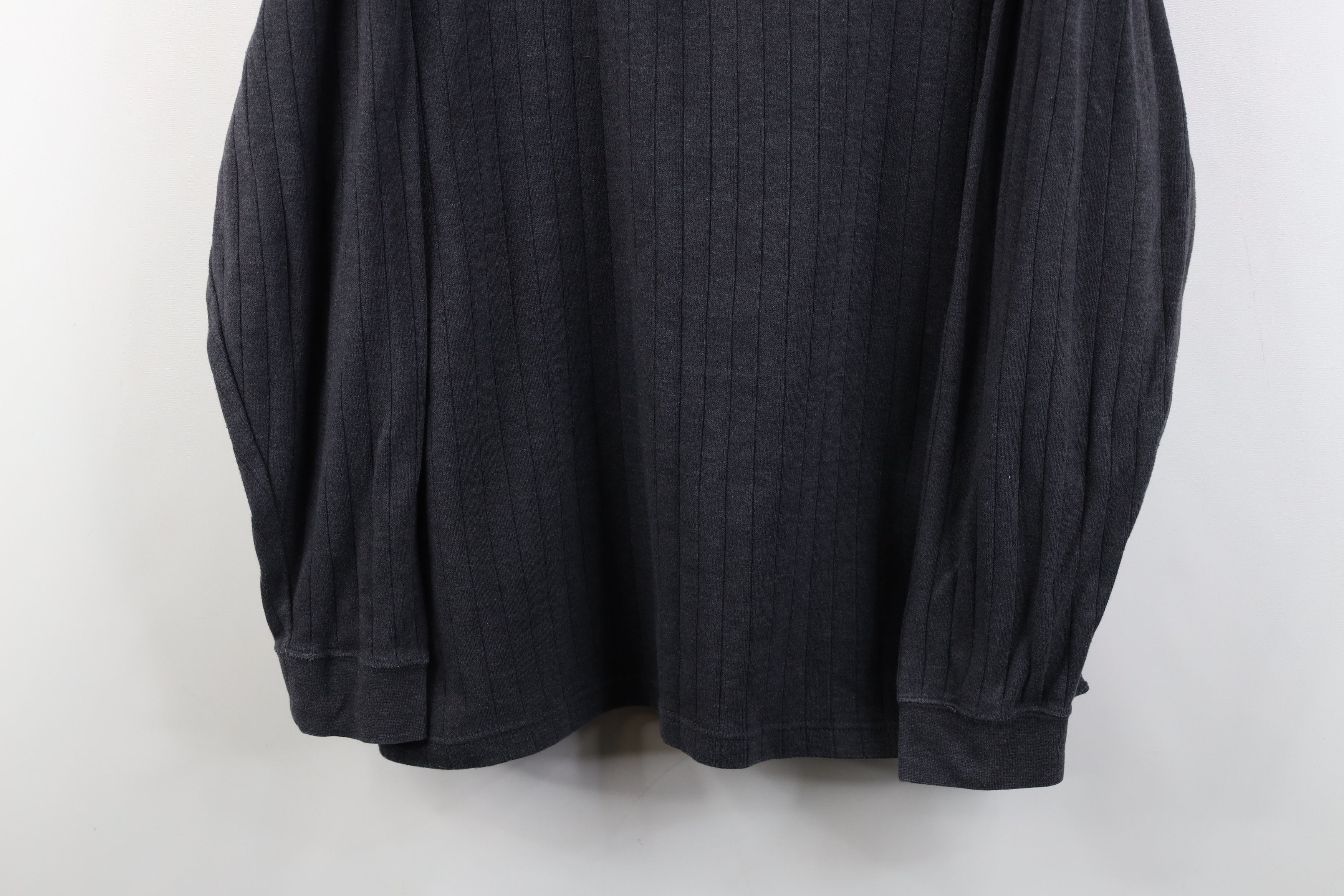 Vintage Vintage 90s Y2K Streetwear Ribbed Knit Henley T-Shirt Gray Size US L / EU 52-54 / 3 - 3 Thumbnail