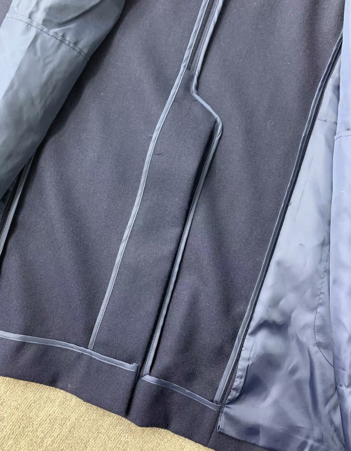 Prada PRADA Dark Blue High-Density Wool Business Coat Size US M / EU 48-50 / 2 - 6 Thumbnail