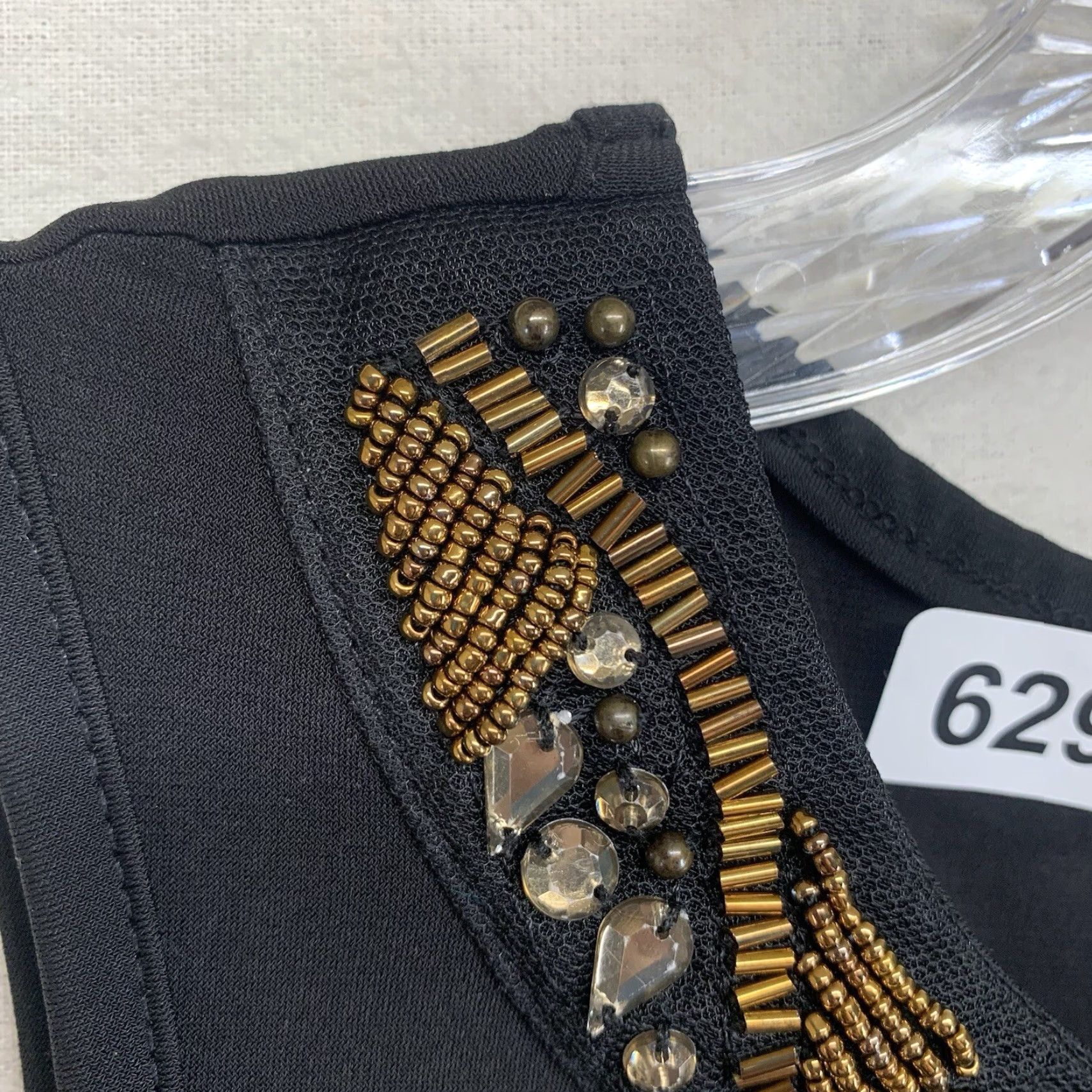 Vintage BCX Tank Top Women Black Small Beaded Sequin Embellished Round Neck Sleeveless Lightweight Pullover Casual Party/Cocktail Size S / US 4 / IT 40 - 5 Thumbnail