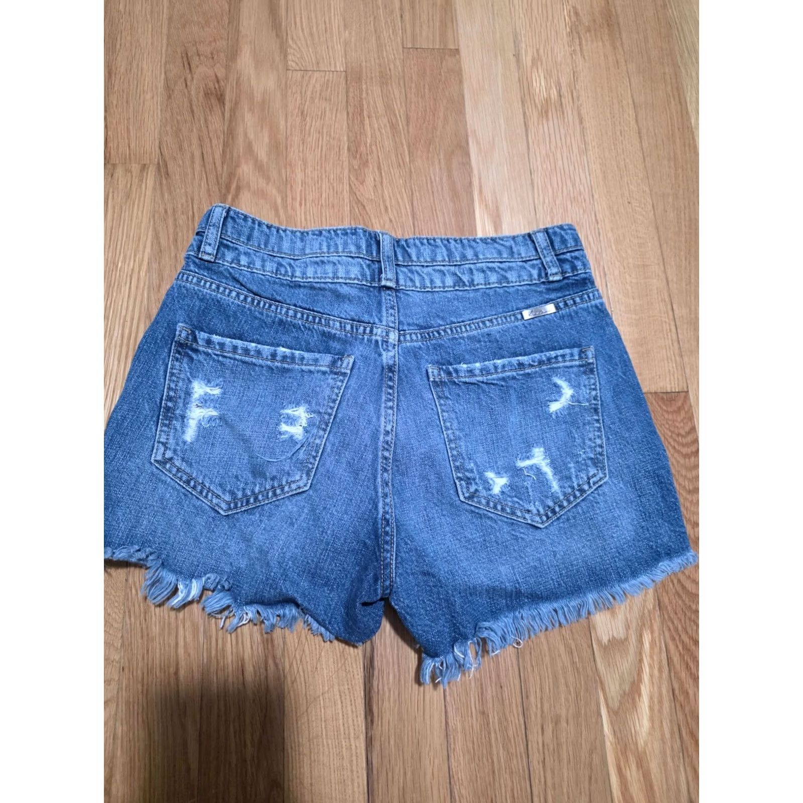 Vintage KanCan Cut-Off Shorts Womens XS Blue Denim 100% Cotton 5-Pockets Distressed Vintage No Size 26" / US 2 / IT 38 - 6 Thumbnail
