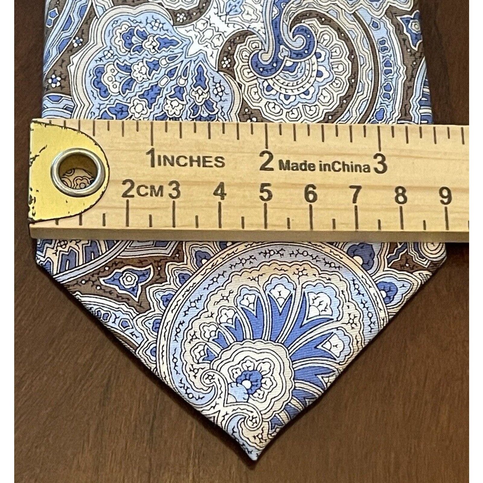 Chaps Chaps Blue Brown Hand Made 100% Silk Made In China Size ONE SIZE - 4 Thumbnail