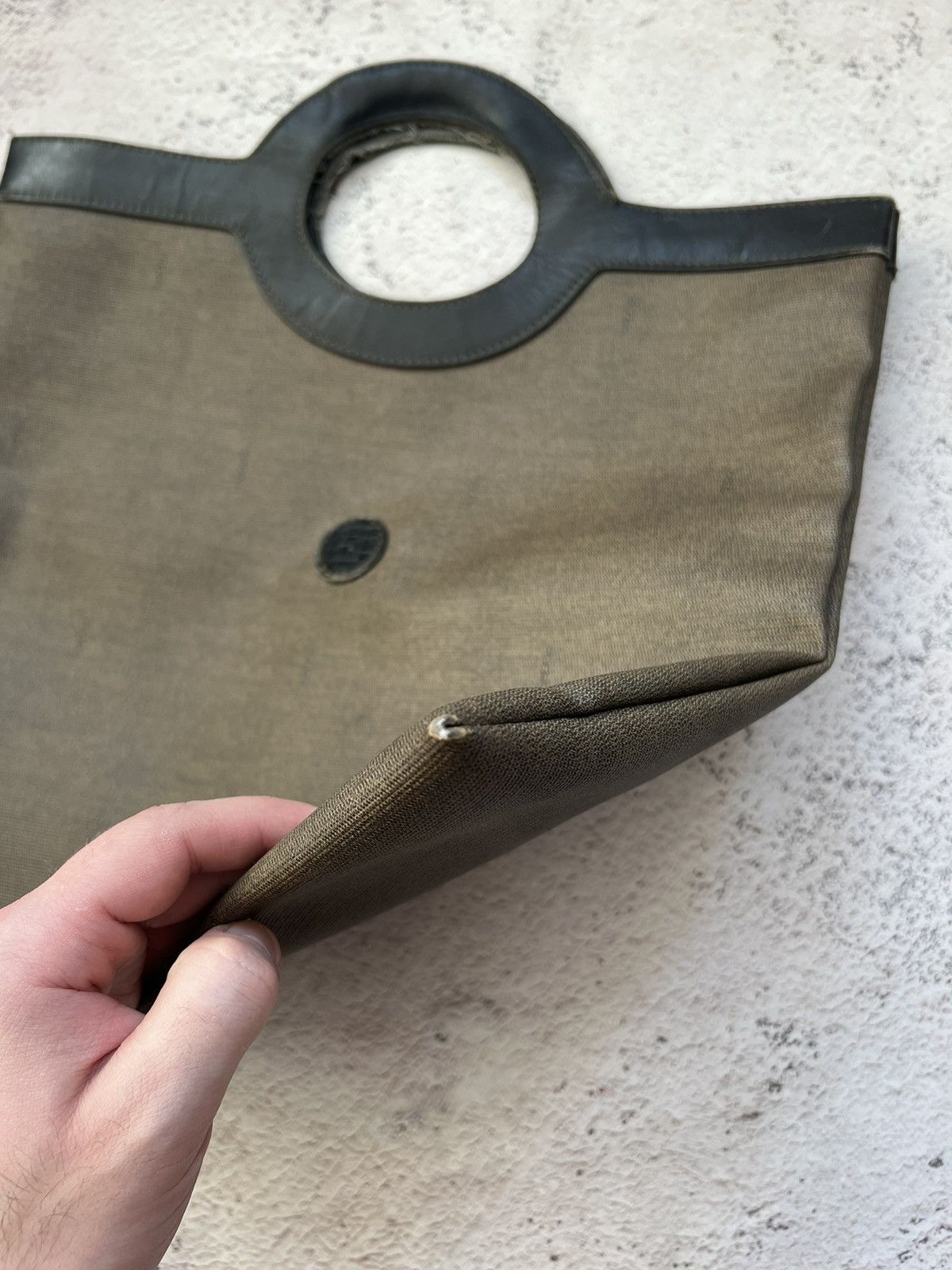 Fendi × Vintage Vintage Fendi Porthole Handle Logo Shopping Tote Size ONE SIZE - 6 Thumbnail