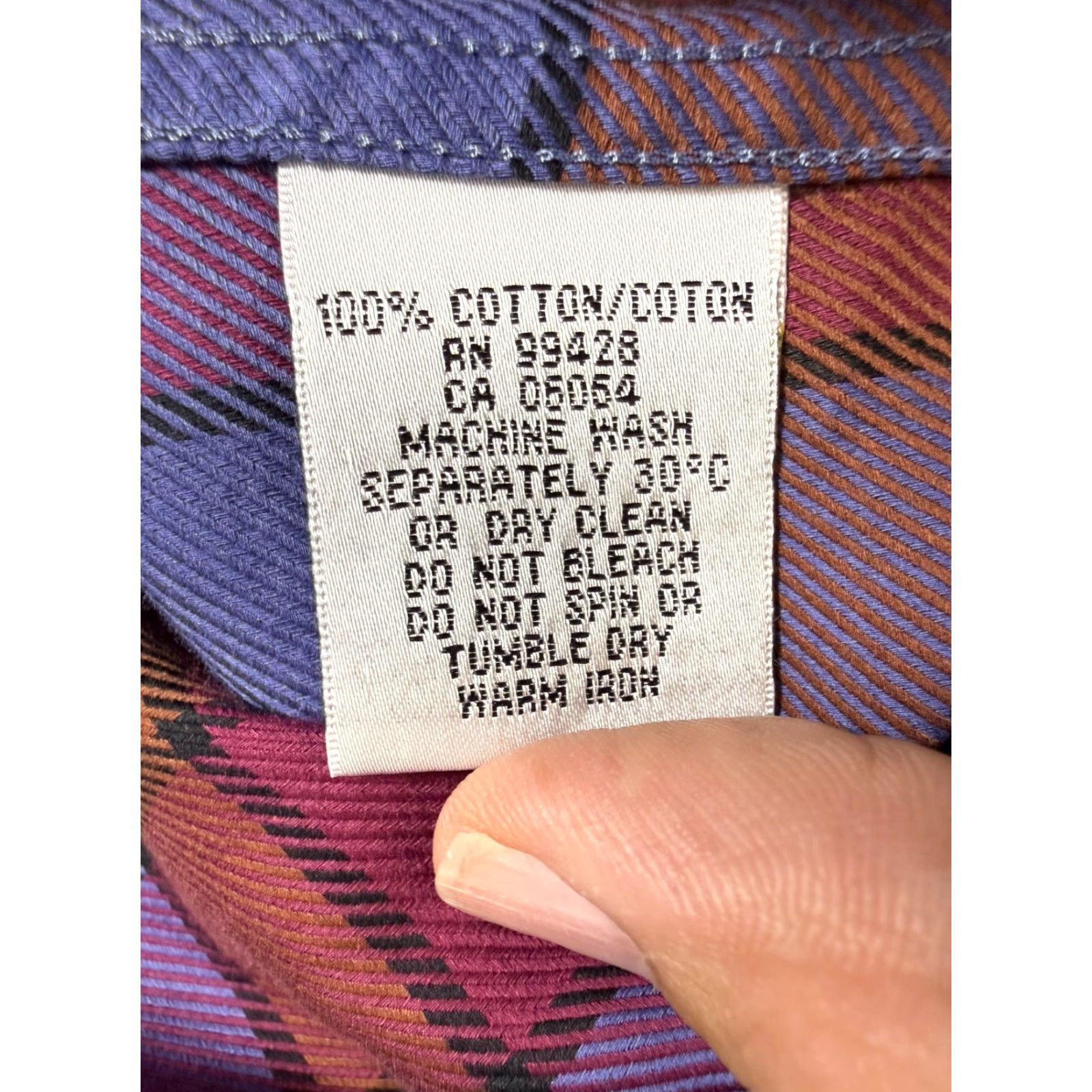 BUGATCHI Bugatchi Shirt Mens XL Plum Orange Plaid Classic Fit Super Fine Cotton Button-Up Long Sleeve Size US XL / EU 56 / 4 - 7 Thumbnail