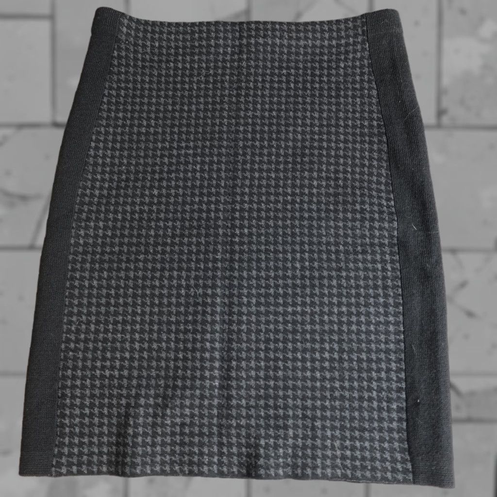 Theory Theory Womens Skirt Medium Black Houndstooth Wool Blend Pencil Yennif Size 32" / US 10 / IT 46 - 1 Thumbnail