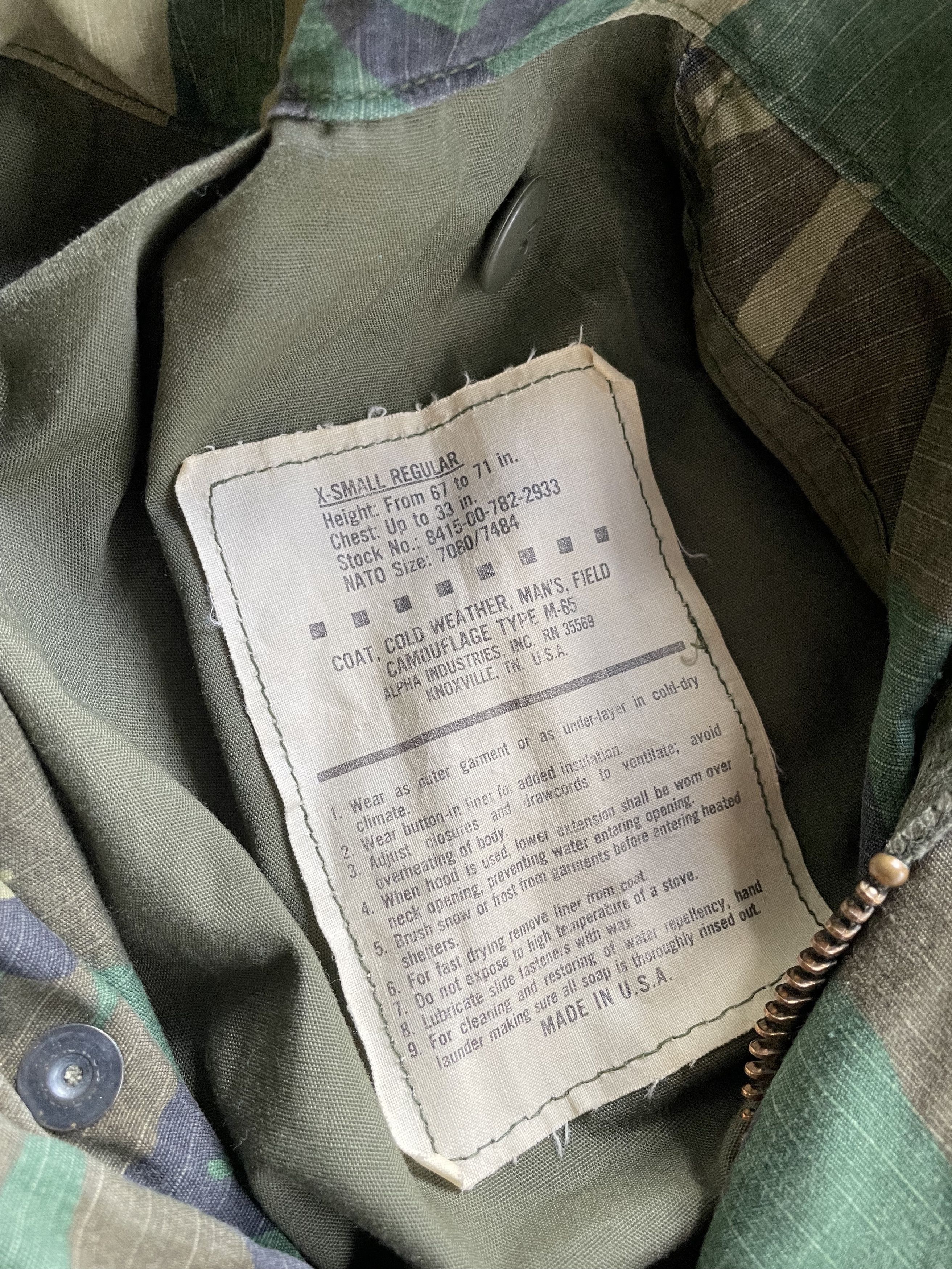Alpha Industries Alpha Industries M65 USA Made Vintage 70s Camo Jacket 7364AC Size US S / EU 44-46 / 1 - 2 Thumbnail