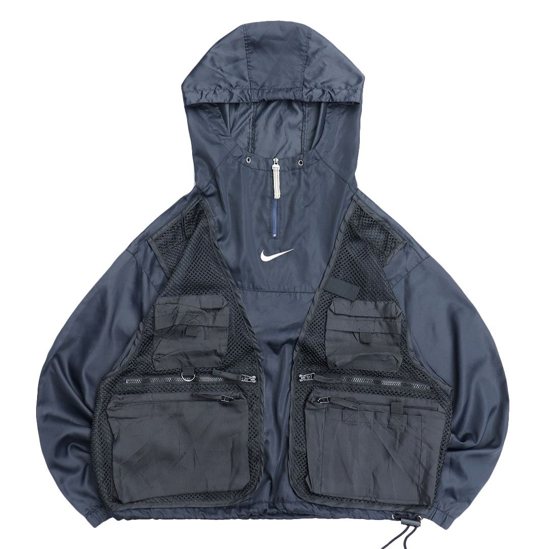 Nike × Streetwear Reworked Nike Quarter-zip Tactical Windbreaker Black ...