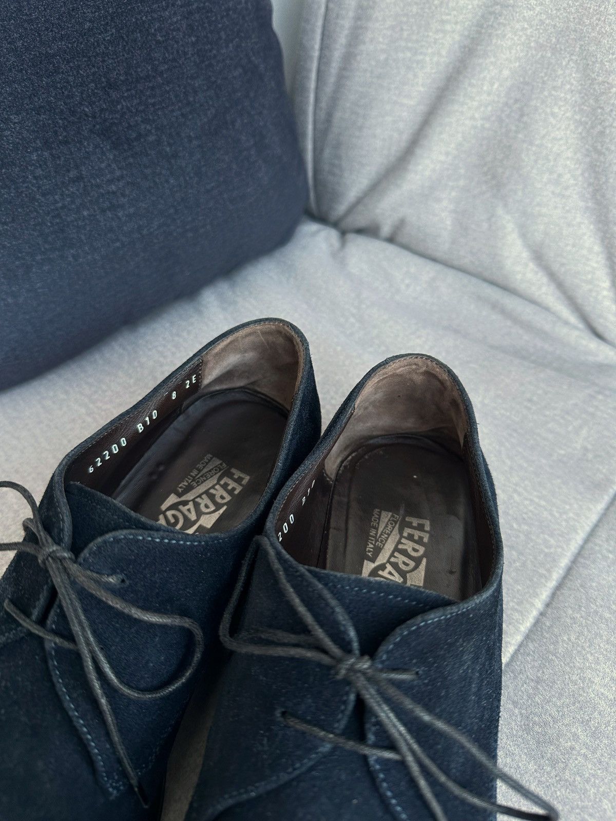 Salvatore Ferragamo Salvatore Ferragamo Dark Blue Suede Shoes Size US 8 / EU 41 - 10 Thumbnail