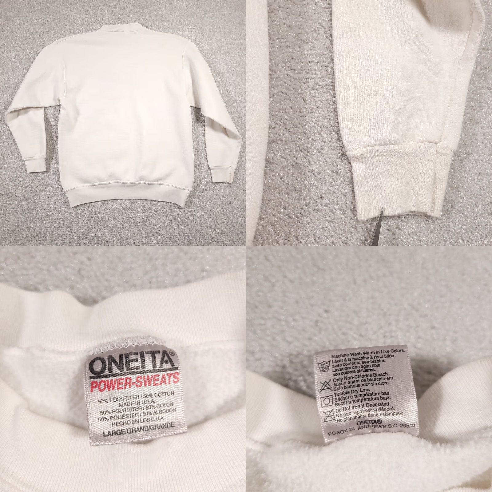 Vintage VINTAGE Oneita Sweatshirt Adult Large Crewneck Embroidered Peace on Earth USA Made PILLOW? Size US L / EU 52-54 / 3 - 9 Thumbnail