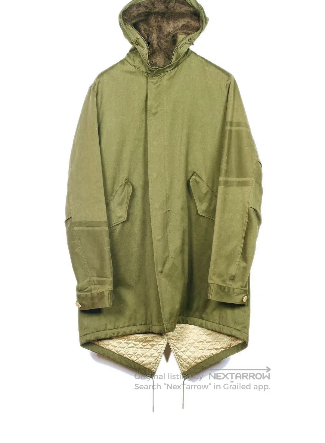 Mastermind Japan Green Hooded Parka Coat with Fur Trim. Size US M / EU 48-50 / 2 - 5 Thumbnail