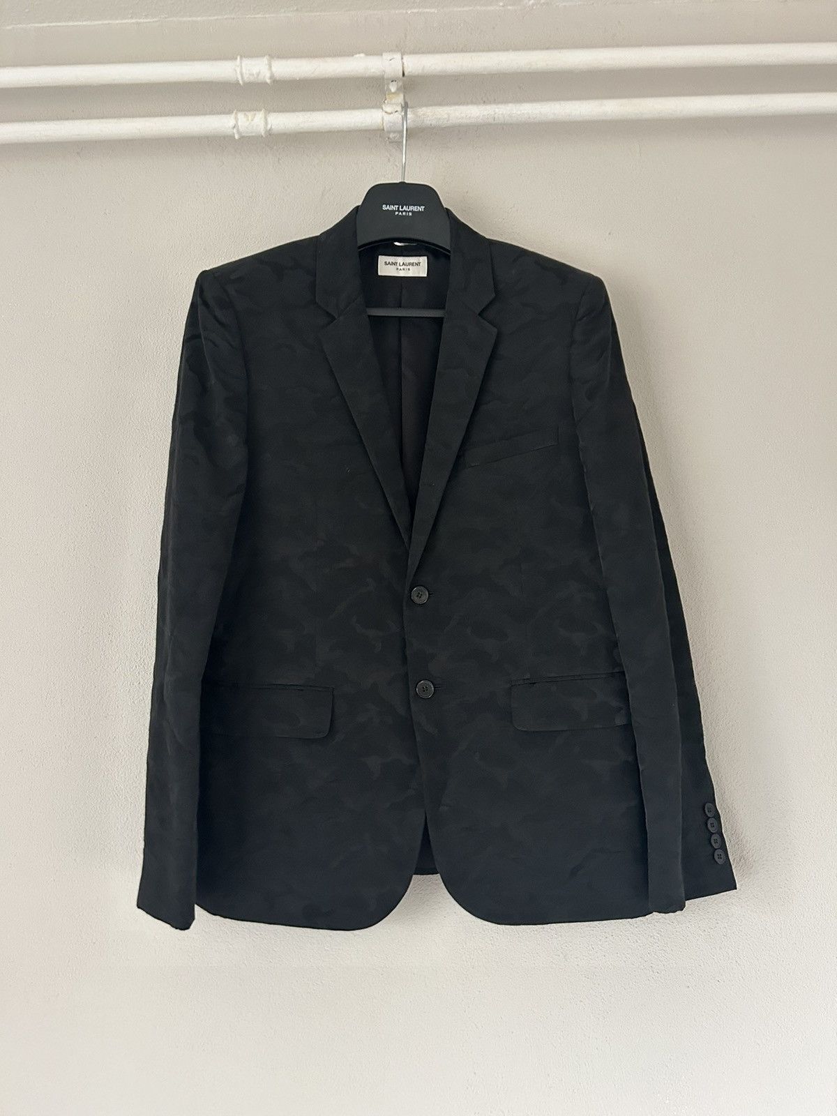 image of Saint Laurent Paris Camouflage Blazer Jacket, Men's (Size Medium)