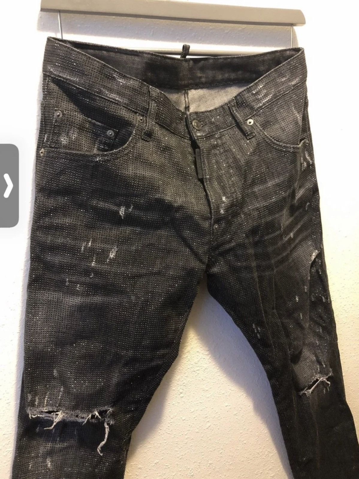 image of Dsquared2 Studded Jeans in Black, Men's (Size 32)