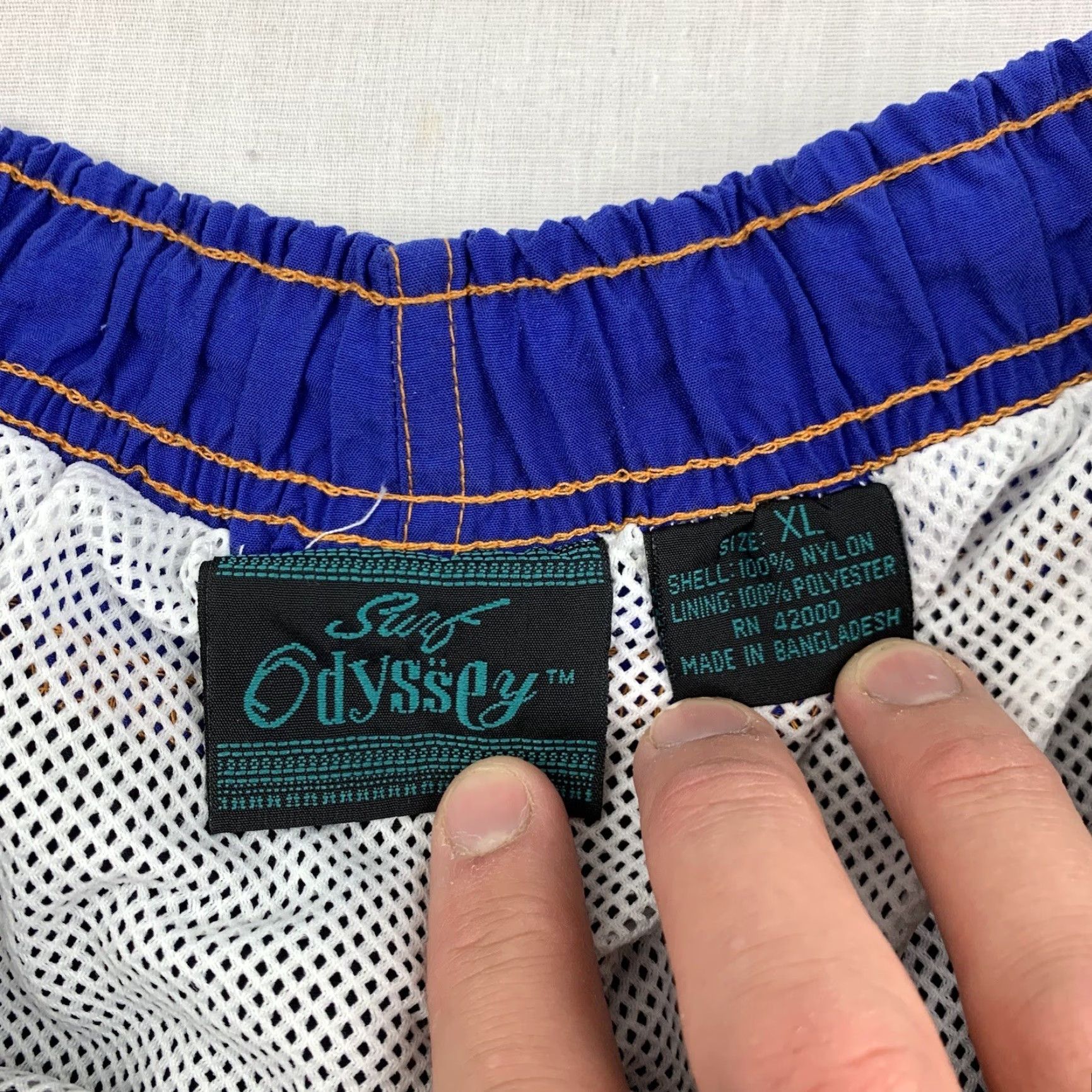 Vintage VINTAGE Surf Odyssey Bottom Trunks Adult XL Orange Striped Beach 90s Mens Swim Ocean Pool Size US 36 / EU 52 - 3 Thumbnail
