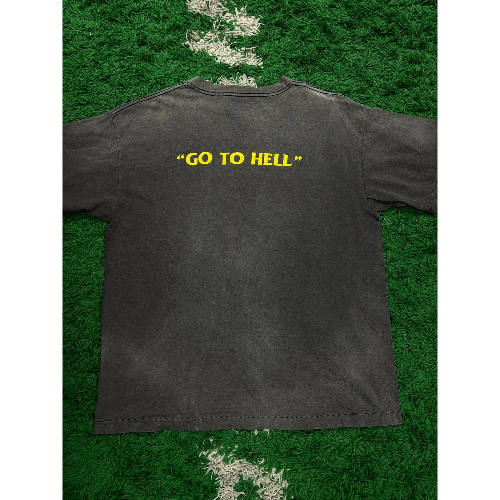Saint Michael Saint Mxxxxxx Tee Grey Scapegoat Go To Hell XL Used 