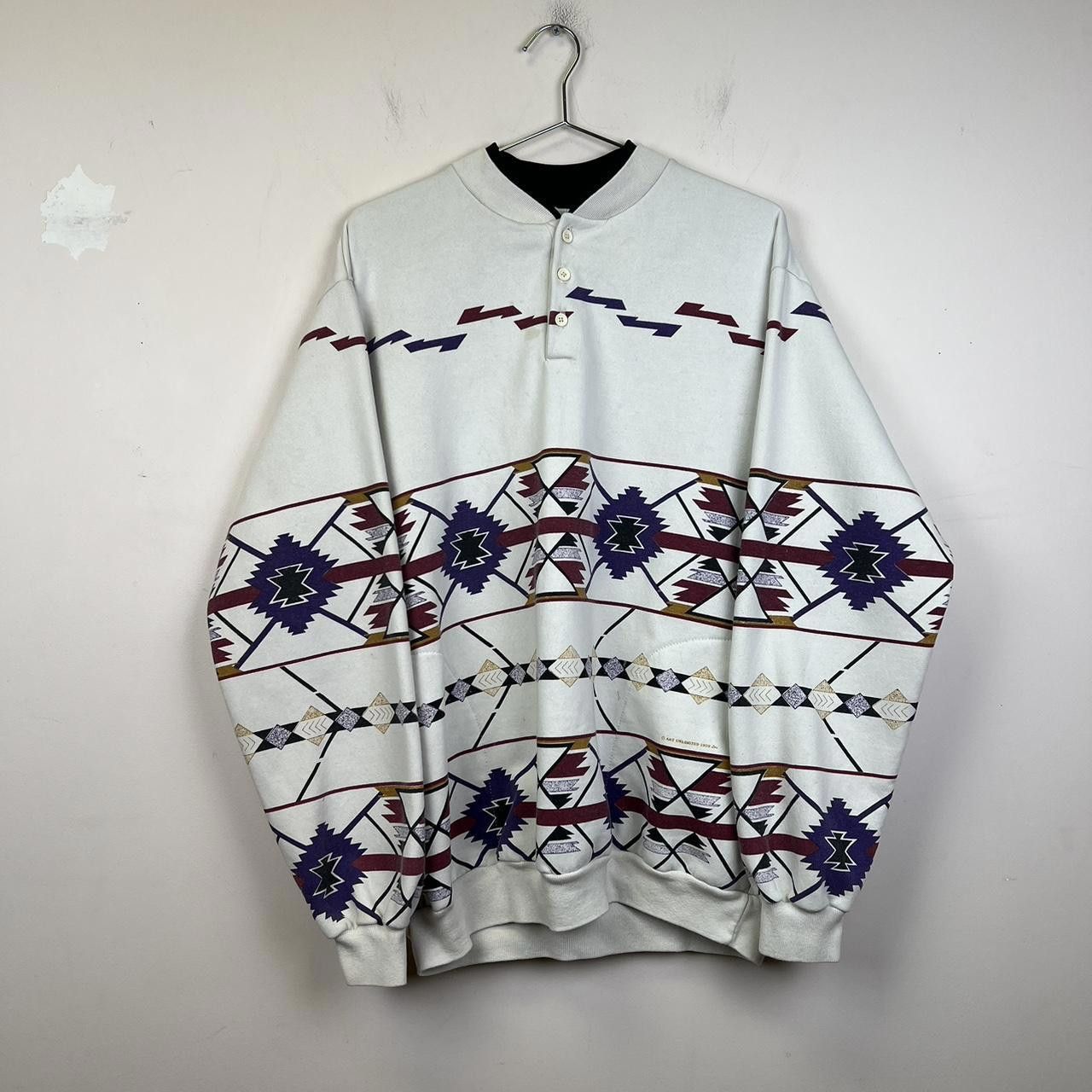 Native Vintage Southwestern Style Pullover Sweatshirt 90s Size XL Size US XL / EU 56 / 4 - 1 Thumbnail