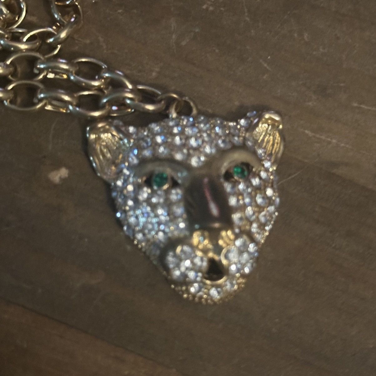 Other Chunky gold tone pave leopard head pendant necklace Size ONE SIZE - 3 Thumbnail