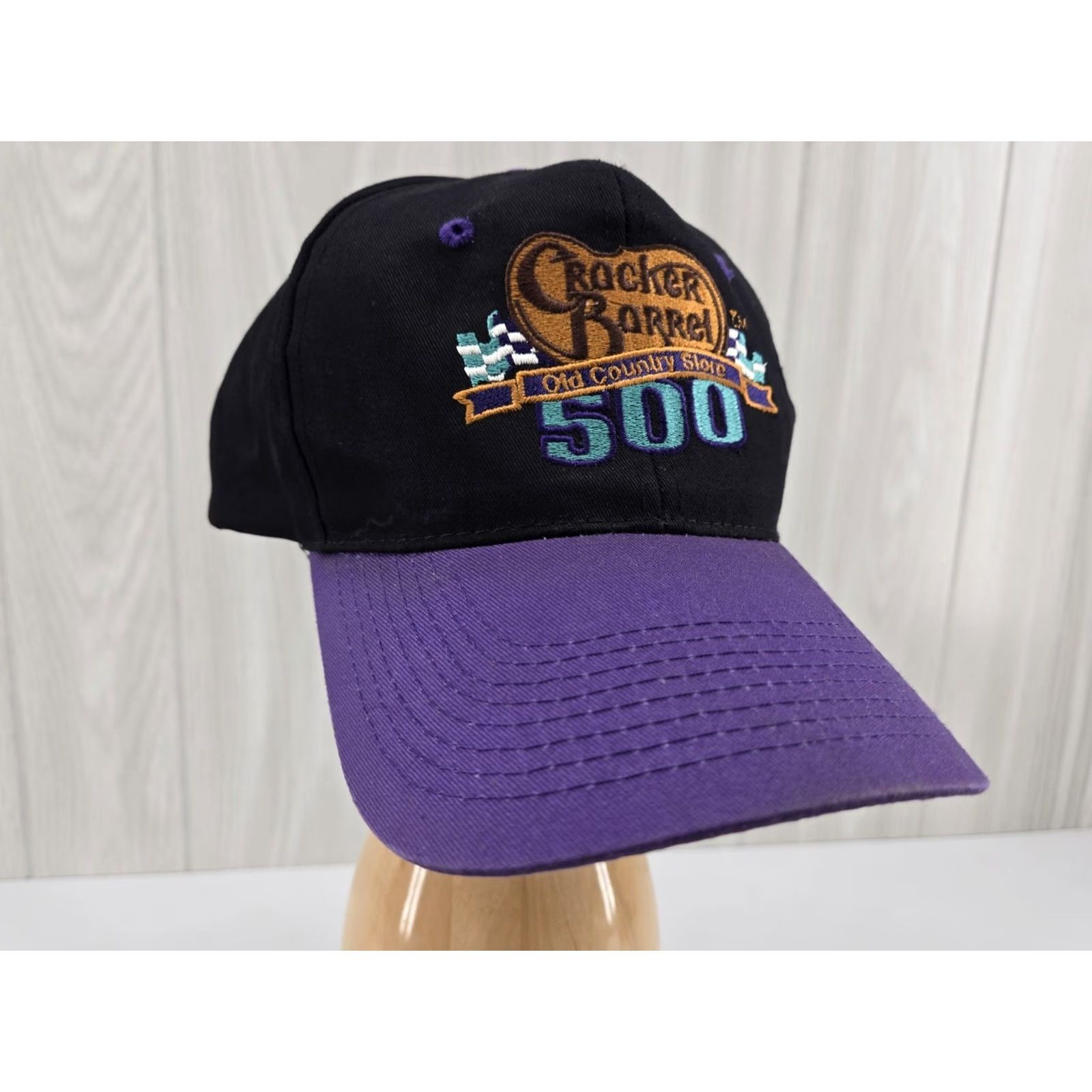 NASCAR VINTAGE 1990s Cracker Barrel 500 Old Country Store Nascar Race Snapback Cap Hat Men Black One Size Adjustable Hat Size ONE SIZE - 3 Thumbnail