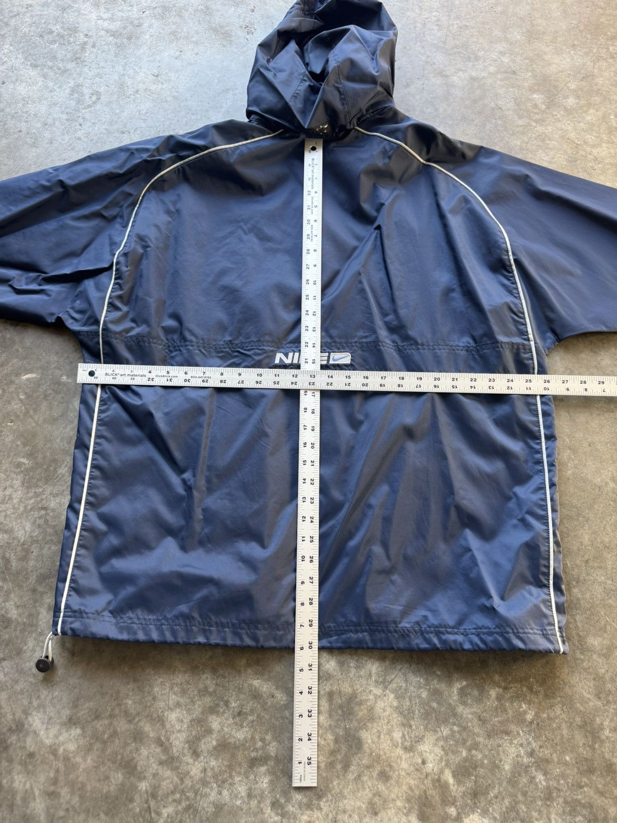 Nike × Vintage Vintage 90’s/Y2K Navy Nike Parka Windbreaker Nylon Jacket Size US L / EU 52-54 / 3 - 7 Thumbnail