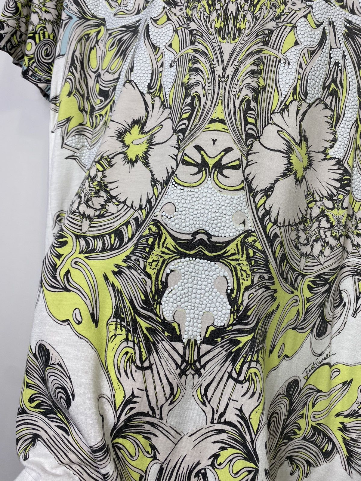 Just Cavalli Just Cavalli Y2k Rhinestone All Over Flower Print T-shirt Size US S / EU 44-46 / 1 - 7 Thumbnail