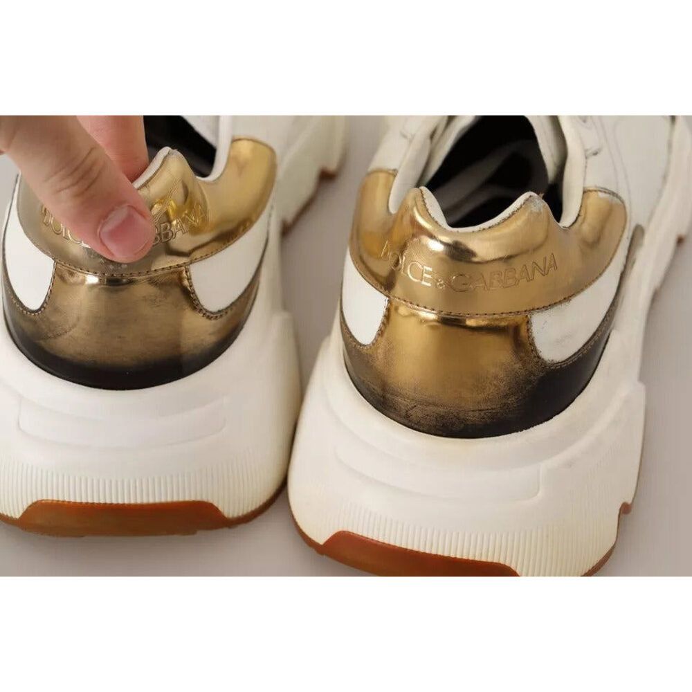 Dolce & Gabbana Dolce & Gabbana White Gold Leather Sport DAYMASTER Sneakers Size US 11.5 / EU 44-45 - 3 Thumbnail