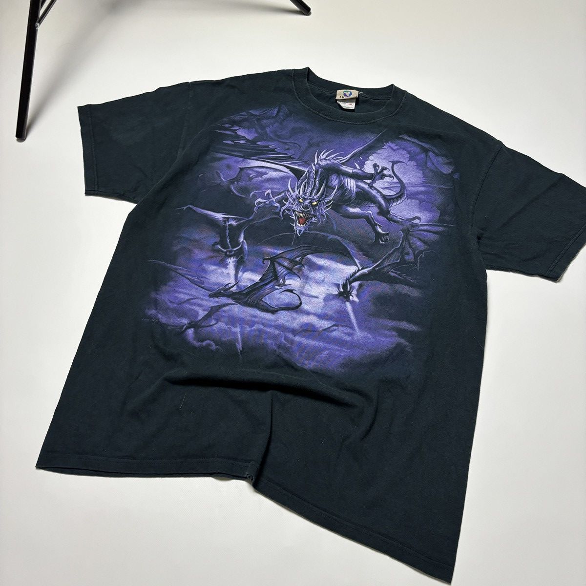 Liquid Blue × Vintage CRAZY LIQUID BLUE VINTAGE 2002s T-SHIRT DRAGON GOTHIC OPIUM Size US XL / EU 56 / 4 - 2 Thumbnail