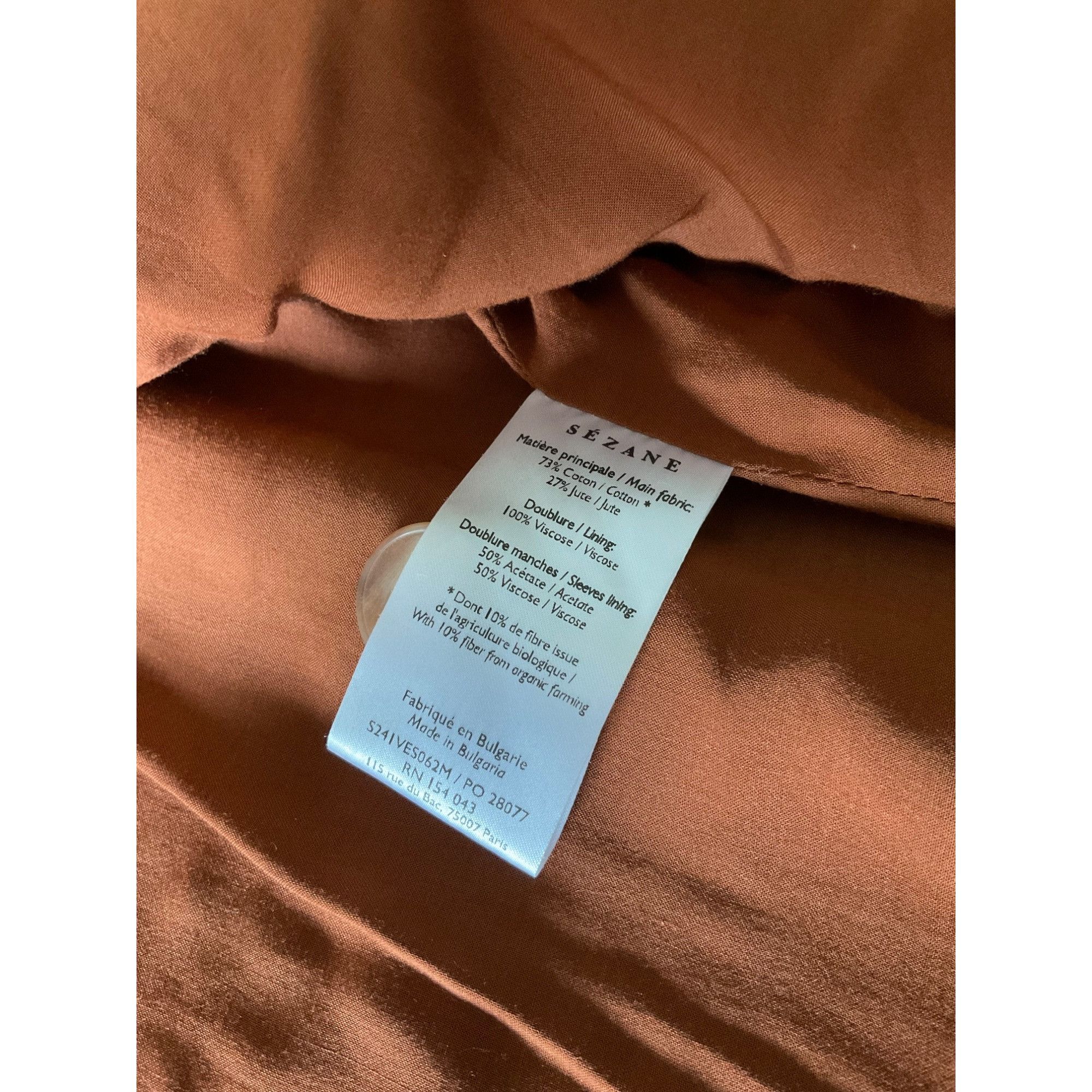 Sezane Sezane ALVIN JACKET Hazelnut size38 US 6 brown cotton blazer Size M / US 6-8 / IT 42-44 - 5 Thumbnail