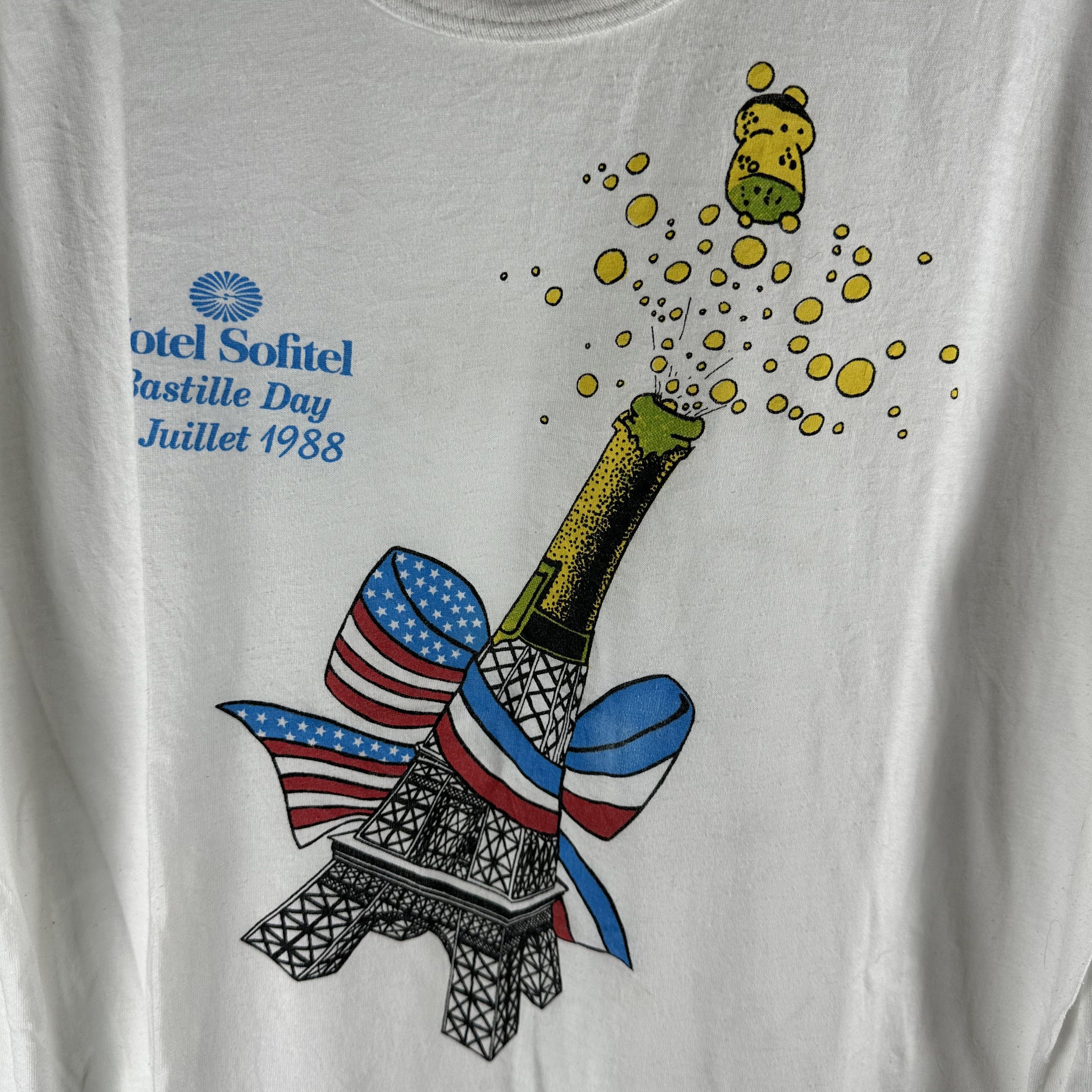 Vintage 1988 Hotel Sofitel Bastille Day Paris Eiffel Tower T-Shirt Size US L / EU 52-54 / 3 - 2 Thumbnail