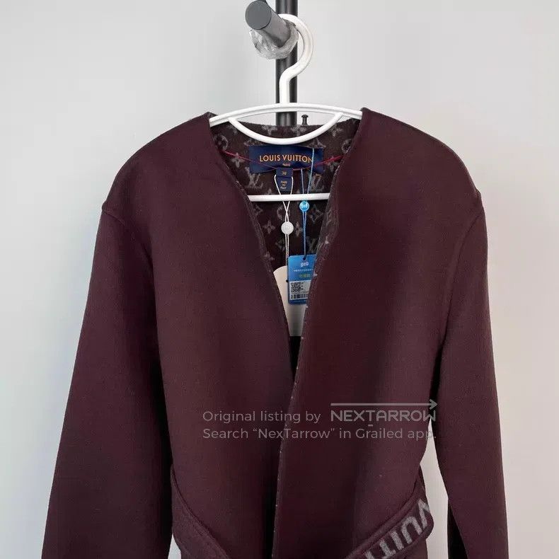 Louis Vuitton Louis Vuitton Burgundy mid-length coat with presbyopia pri Size XS / US 0-2 / IT 36-38 - 4 Thumbnail