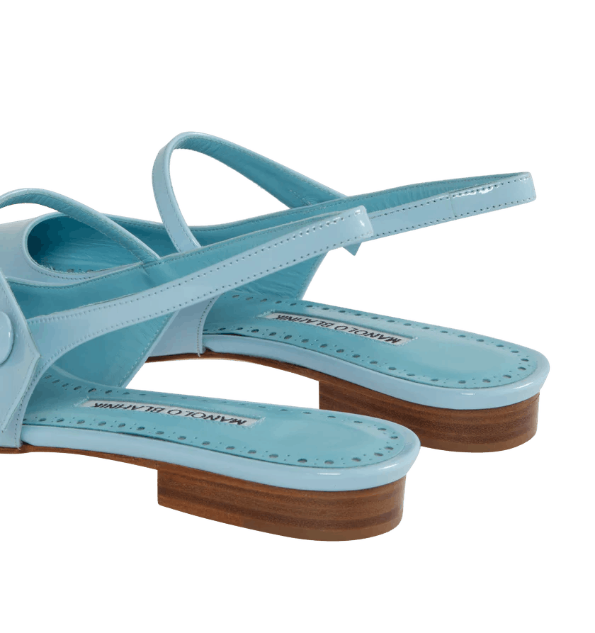 Manolo Blahnik o1h1sh10624 Flat in Light Blue Size US 7 / IT 37 - 4 Thumbnail
