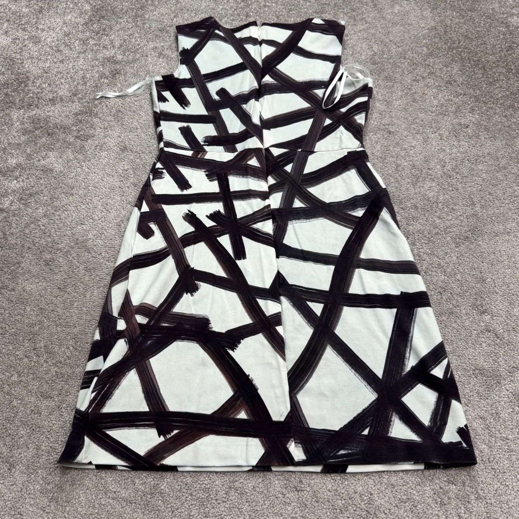 Vintage VINTAGE Phase Eight Abstract Brush Stroke Midi Sheath Dress womens 14 US 10 Black White Size L / US 10 / IT 46 - 2 Thumbnail