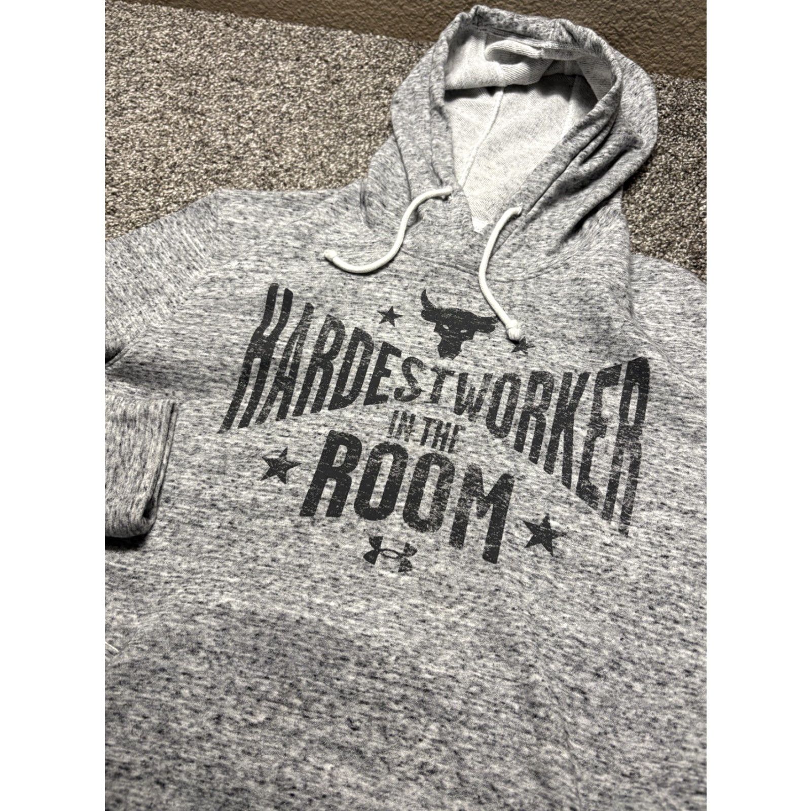Under Armour Under Armour Project Rock Hoodie Mens Large Gray Terry Loose Sweatshirt Size US L / EU 52-54 / 3 - 2 Thumbnail