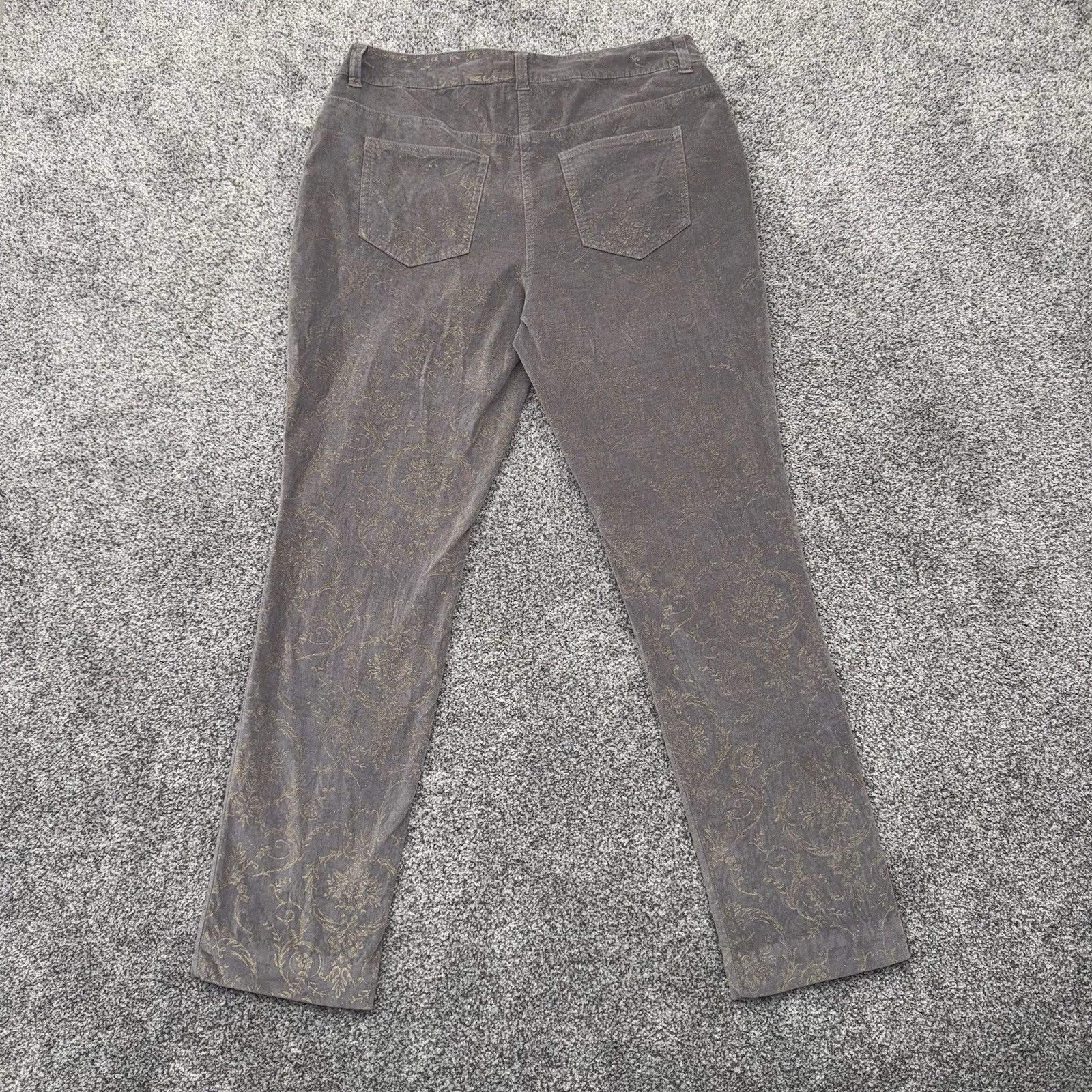 Chicos Chicos Pants Women 0 Whimsigoth Velvet Baroque Embellished Size 25" / US 0 / IT 36 - 10 Thumbnail
