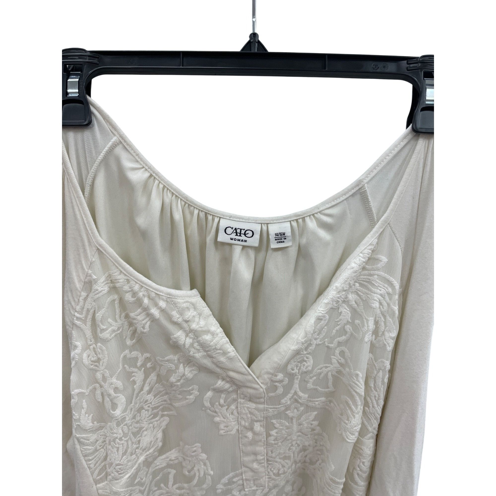 Other Cato Womens Beige Lace Embroidered Lined Midi Dress Size 14/ Size XL / US 12-14 / IT 48-50 - 6 Thumbnail