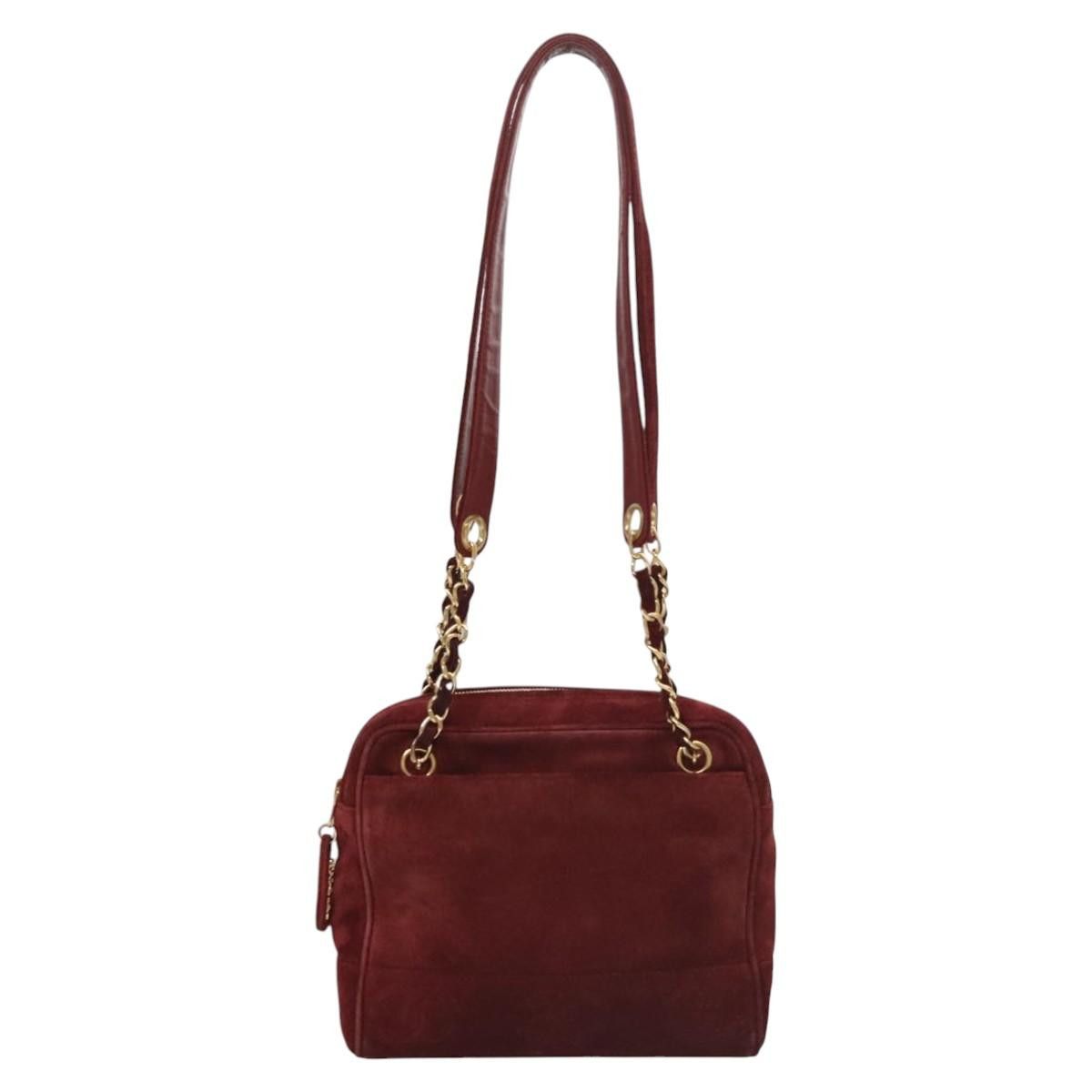Chanel Triple Coco Red Suede Shoulder Bag (Pre-Owned) Size ONE SIZE - 1 Thumbnail