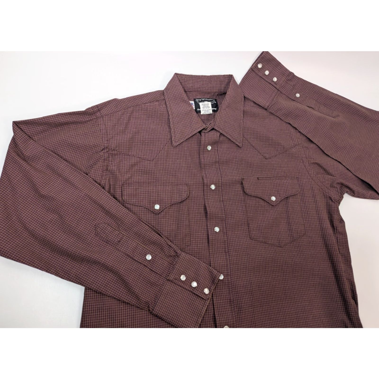 Vintage VINTAGE Flying R Ranchwear Shirt Western Cowboy 90s Striped Red Cotton Polyester Long Sleeve Snap Button-Up Size L Mens Size US L / EU 52-54 / 3 - 6 Thumbnail