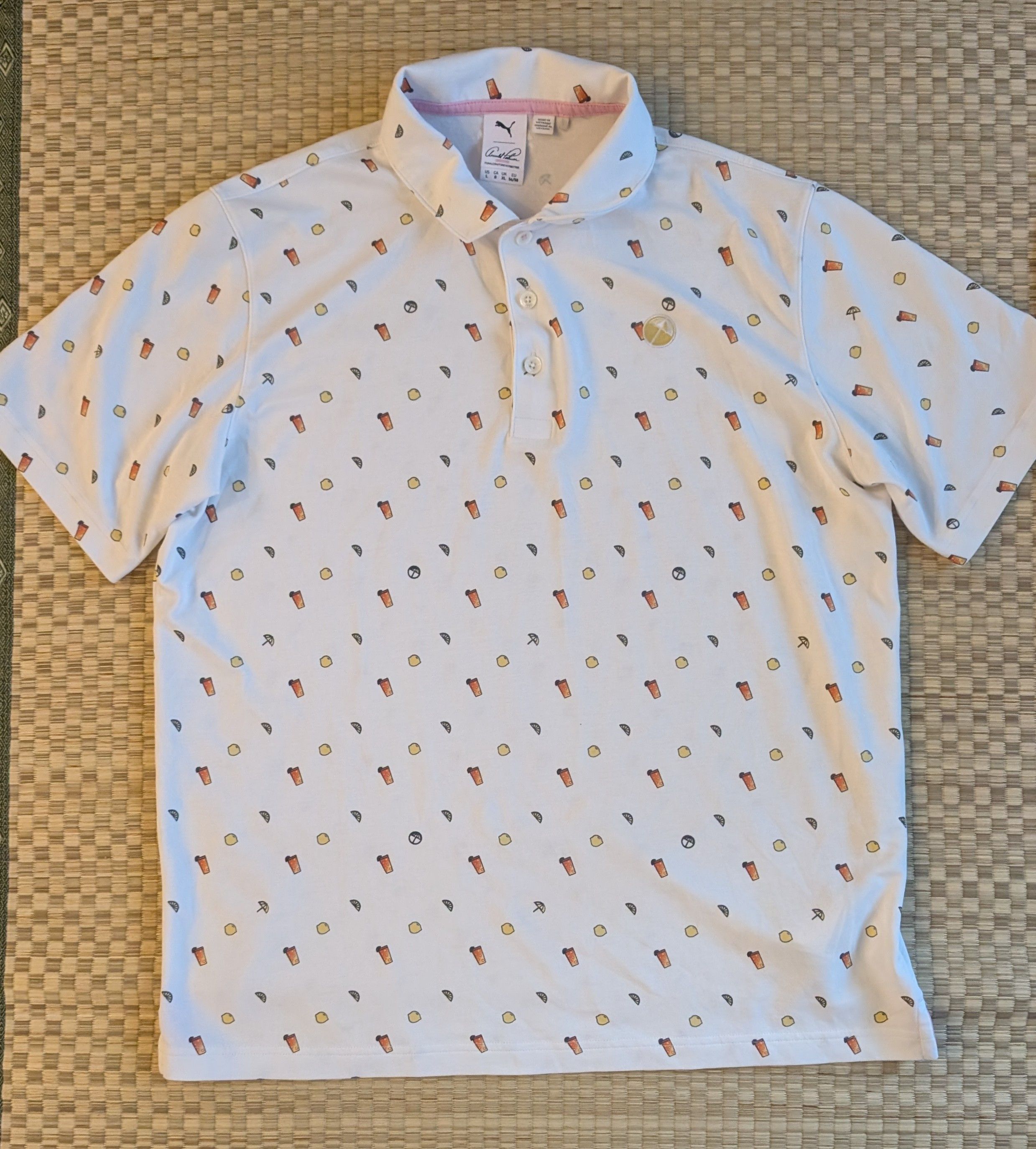Puma Puma x Arnold Palmer Lemon Iced Tea Pattern Golf Polo Size US L / EU 52-54 / 3 - 1 Thumbnail
