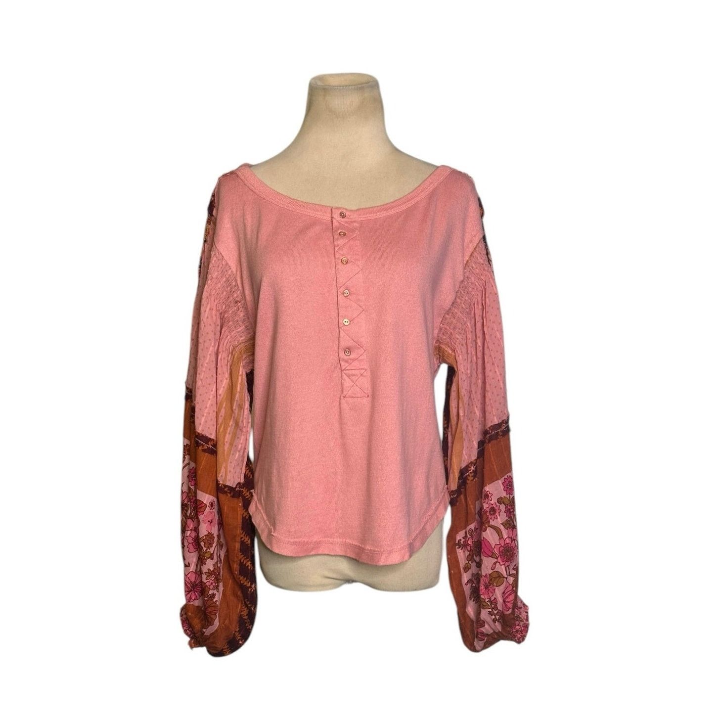 Free People Free People Light Magic Balloon Sleeves Henley top size XS Size XS / US 0-2 / IT 36-38 - 1 Thumbnail