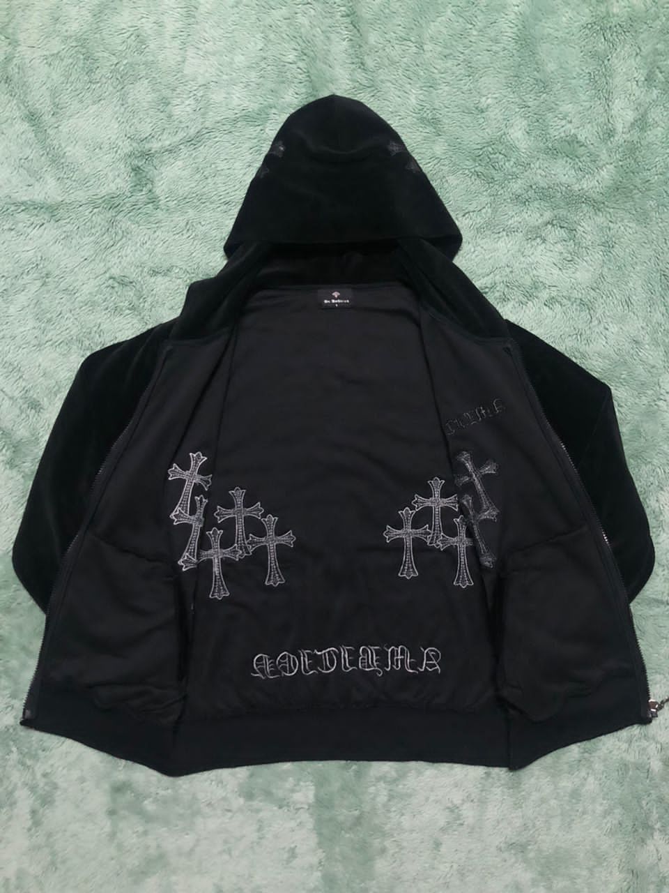 Affliction Y2K BE AMBITION CROSS HOODIE ZIPPER VELVET Size US L / EU 52-54 / 3 - 3 Thumbnail