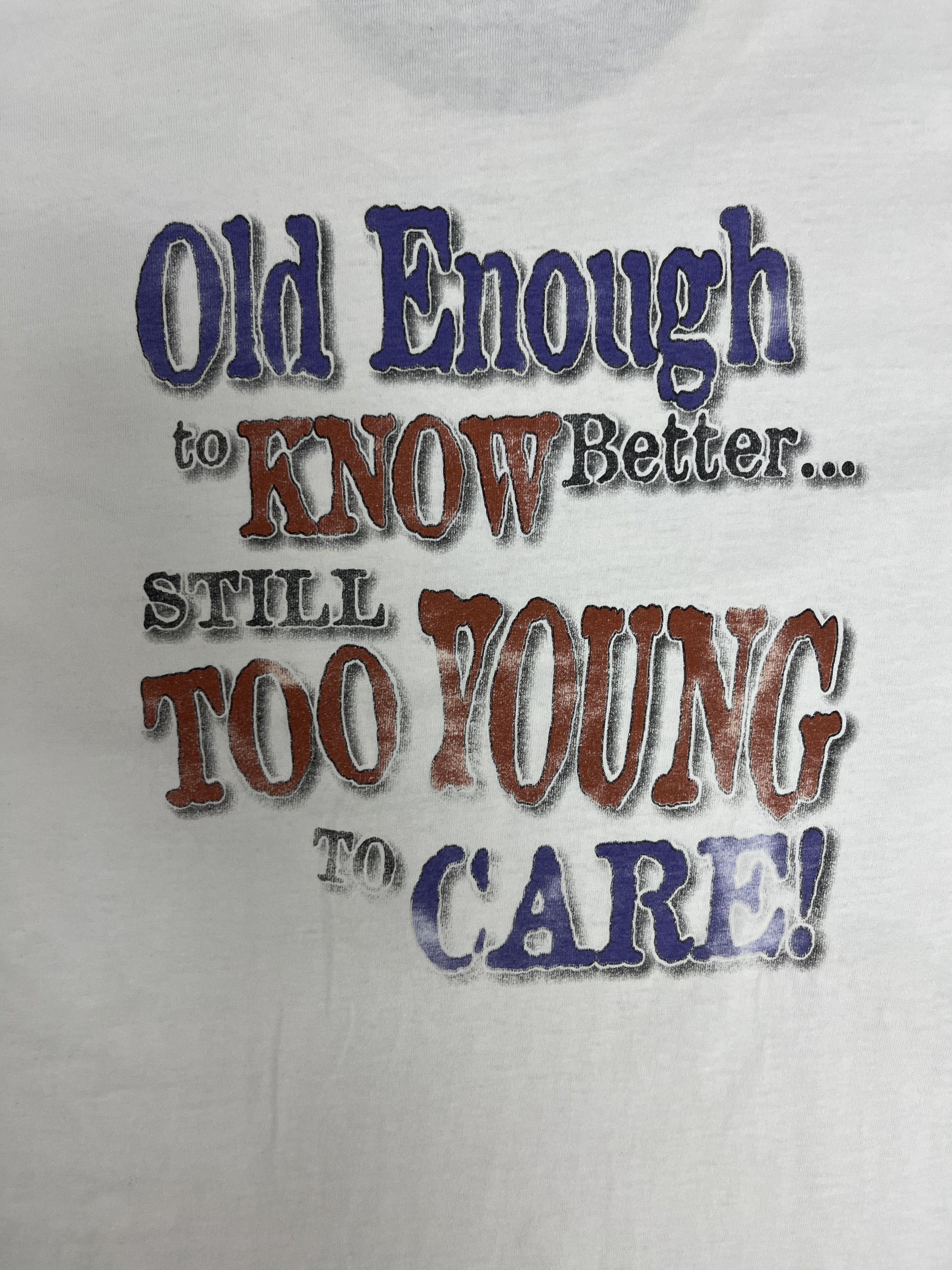 Vintage Wade Hayes Old Enough To Know Better Vintage White T-Shirt Size US L / EU 52-54 / 3 - 5 Thumbnail