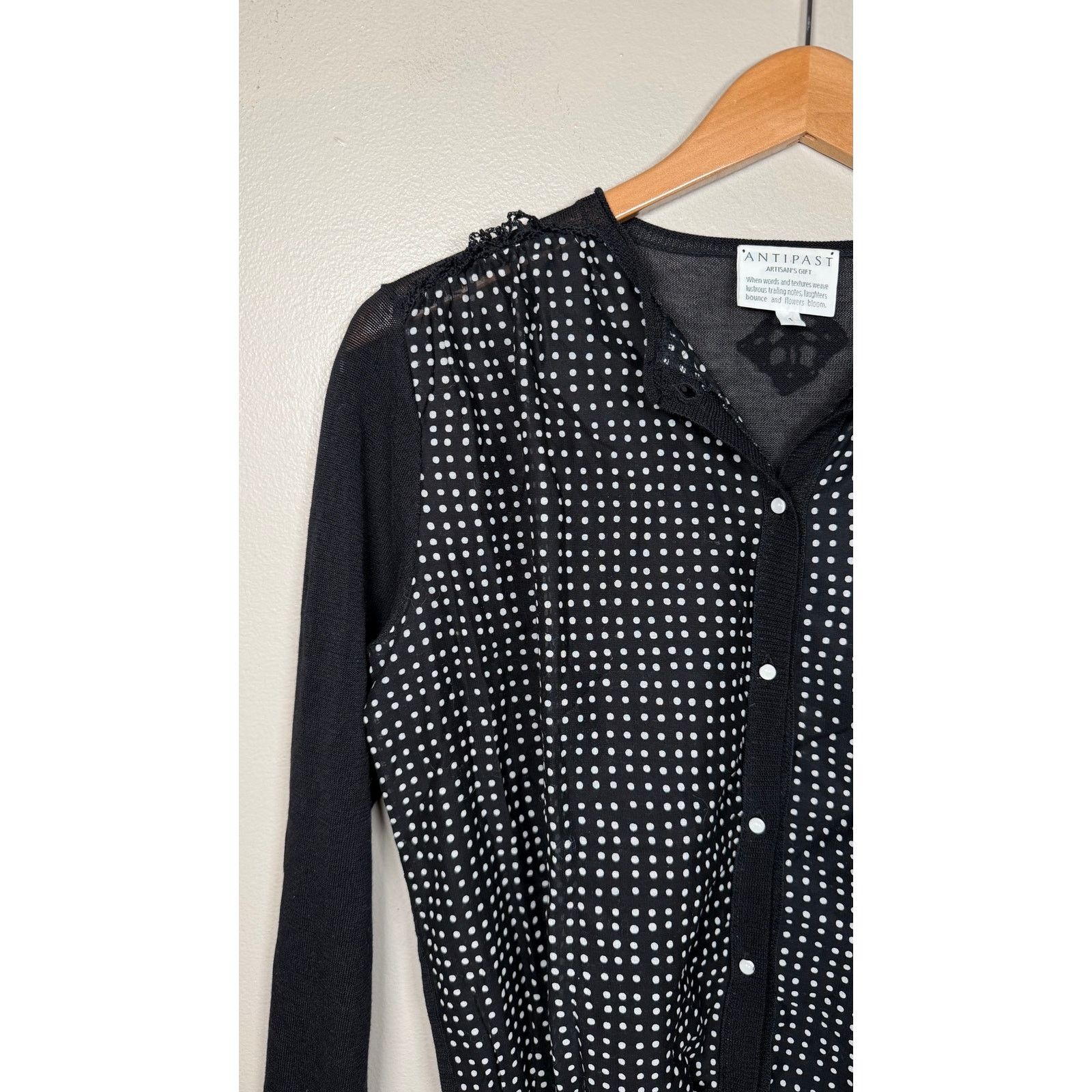 Japanese Brand Antipast Japan Polka Dot Sheer Back Cardigan size 1/S $690 Size S / US 4 / IT 40 - 8 Thumbnail