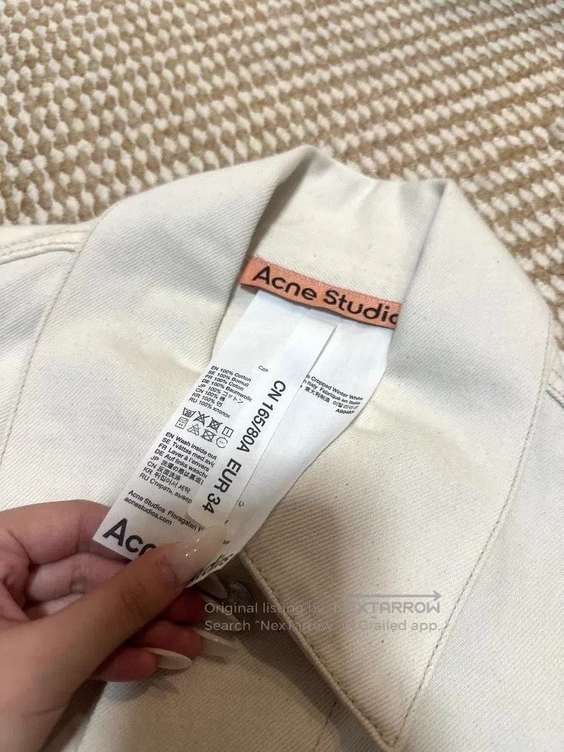 Acne Studios Acne Studios Beige Short Denim Jacket Size XXS / US 00 / IT 34 - 3 Thumbnail