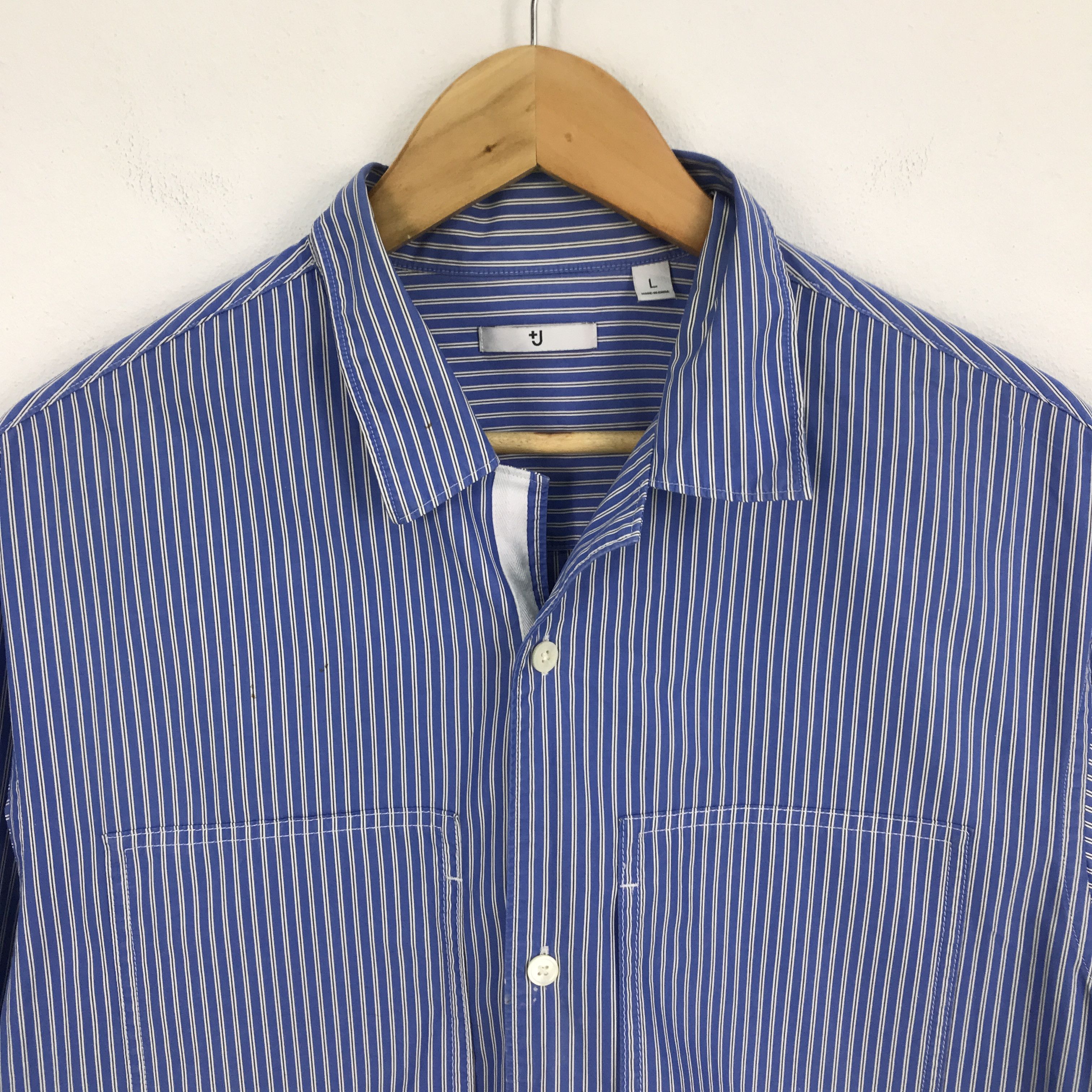 Jill Sander x uniqlo stripped button jacket