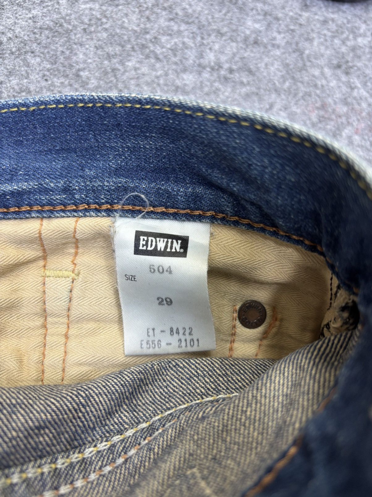 💥Insane 90s Style💥Vintage Edwin 504 Raw Fades Denim F898