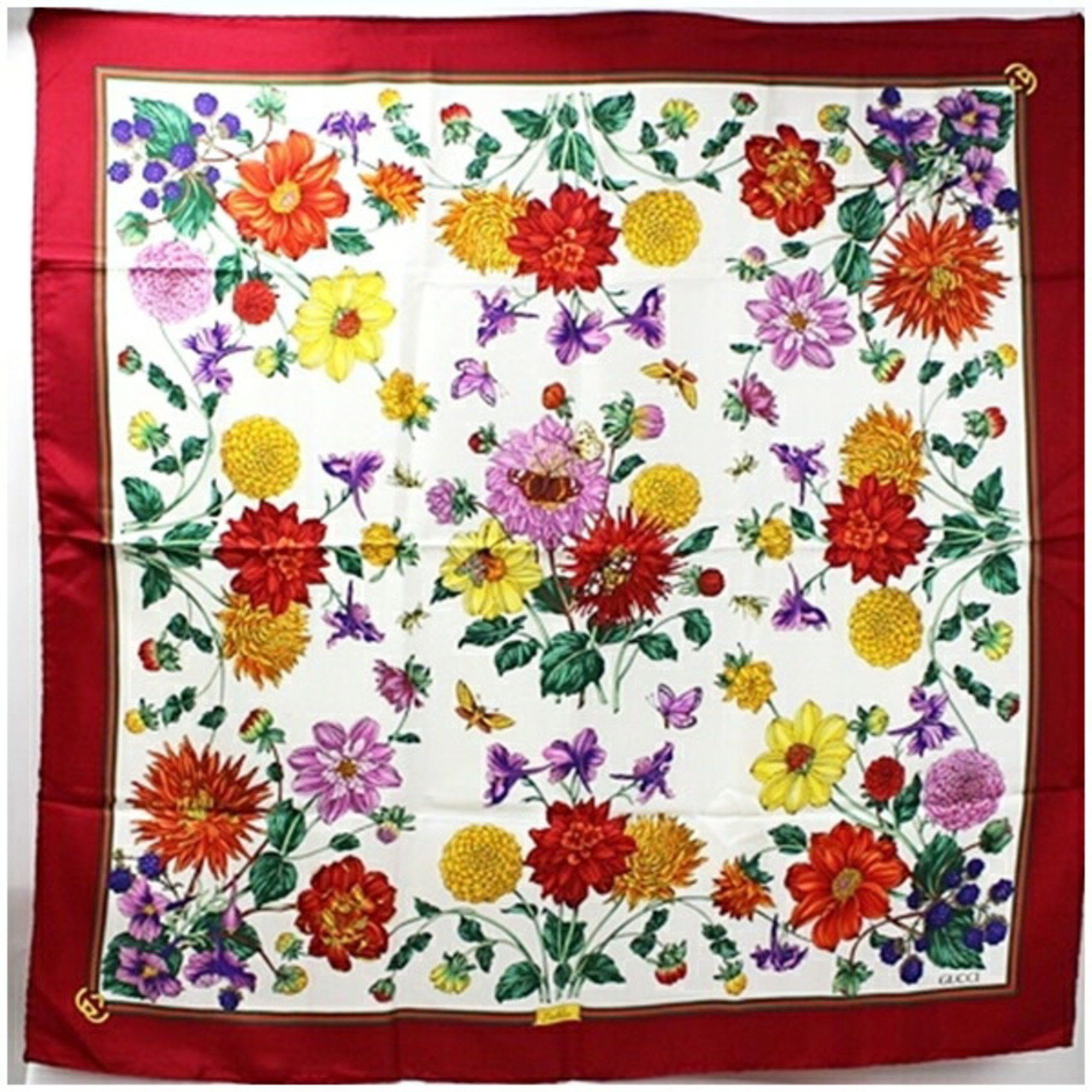 image of Gucci Scarf Muffler Dahlia Red X White Gucci Women's in Red Color